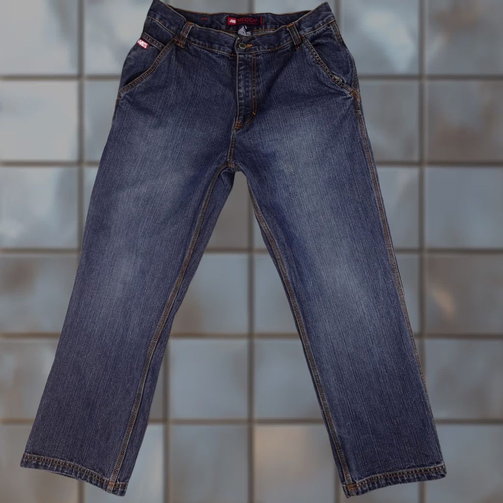 Vintage Mecca Mens Jeans 34x30 Blue Denim Carpenter 5-Pocket Relaxed Fit Y2K Hip Hop Style Straight Jeans Mens Size US 34 / EU 50 - 1 Thumbnail