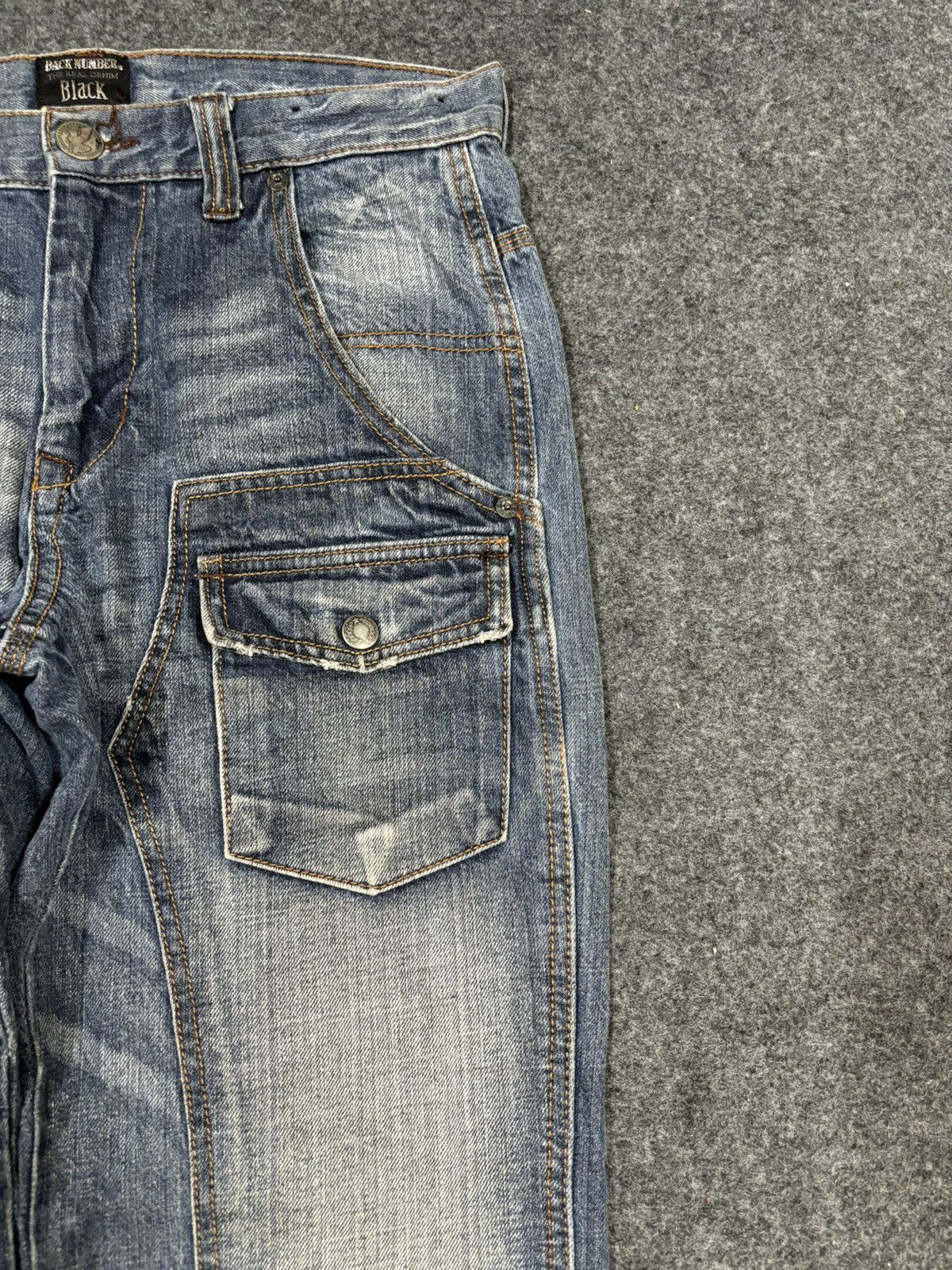 Japanese Brand 💥Sick 90s💥Rare Back Number 7 Pocket Double Knee Denim F932 Size US 30 / EU 46 - 19 Thumbnail