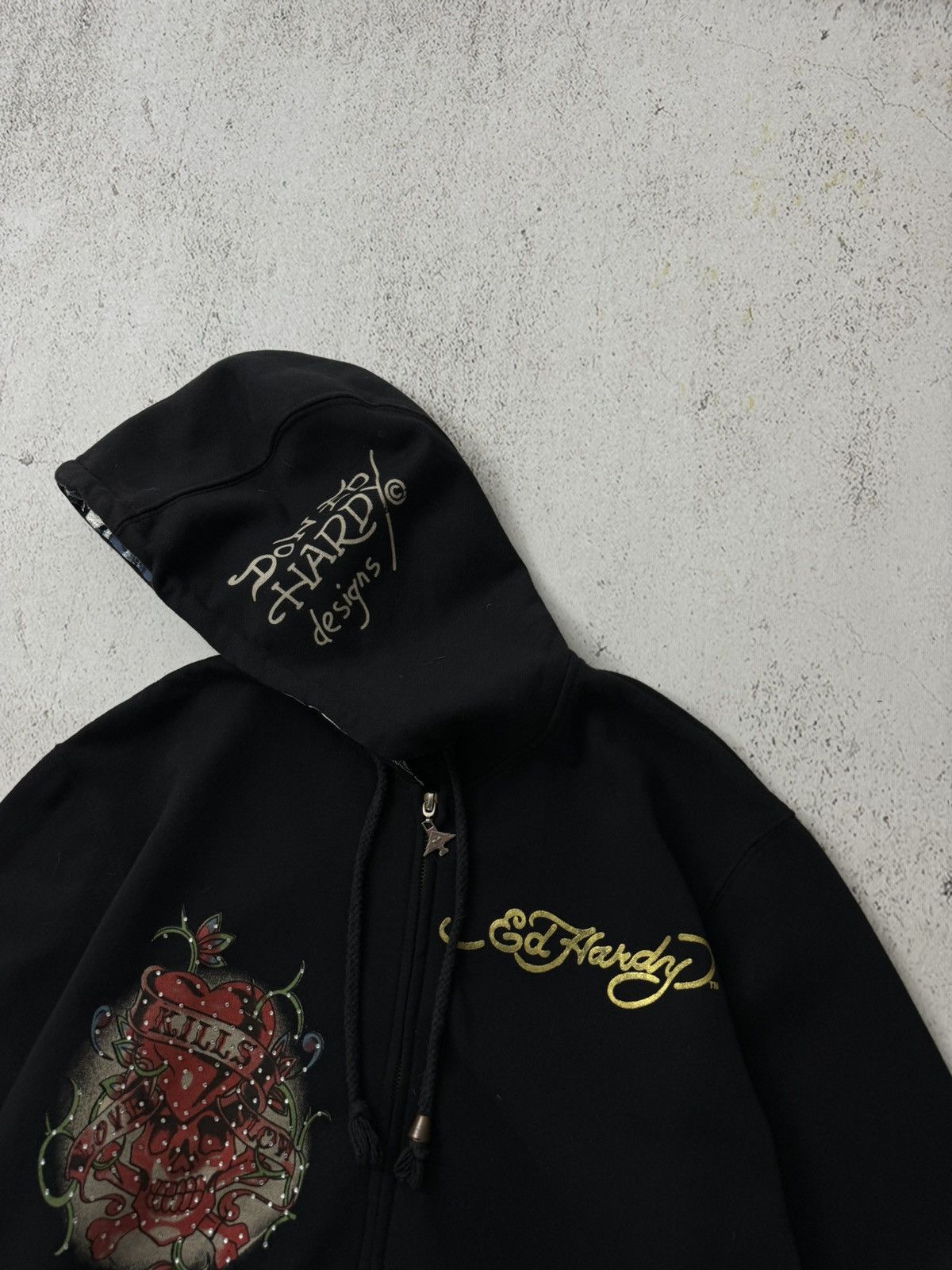 Christian Audigier × Ed Hardy × Vintage Ed Hardy Christian Audigier Y2K Vintage Zip Hoodie Size US M / EU 48-50 / 2 - 11 Thumbnail