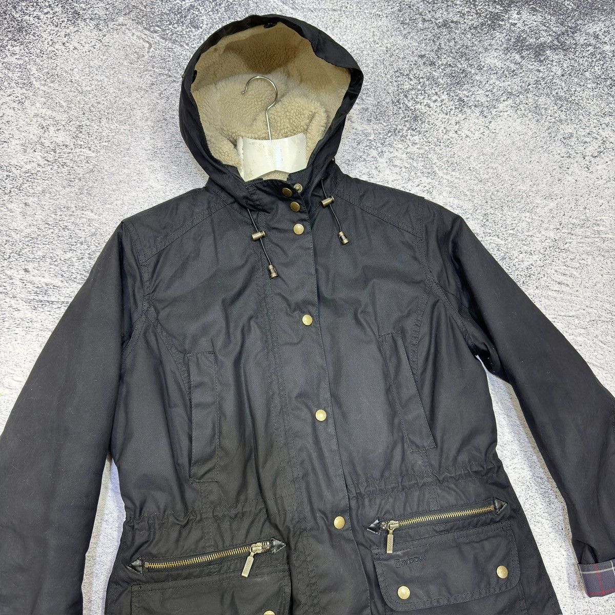 Barbour Barbour Kelsall Womens Black Waxed Parka Raincoat L size Size L / US 10 / IT 46 - 3 Thumbnail