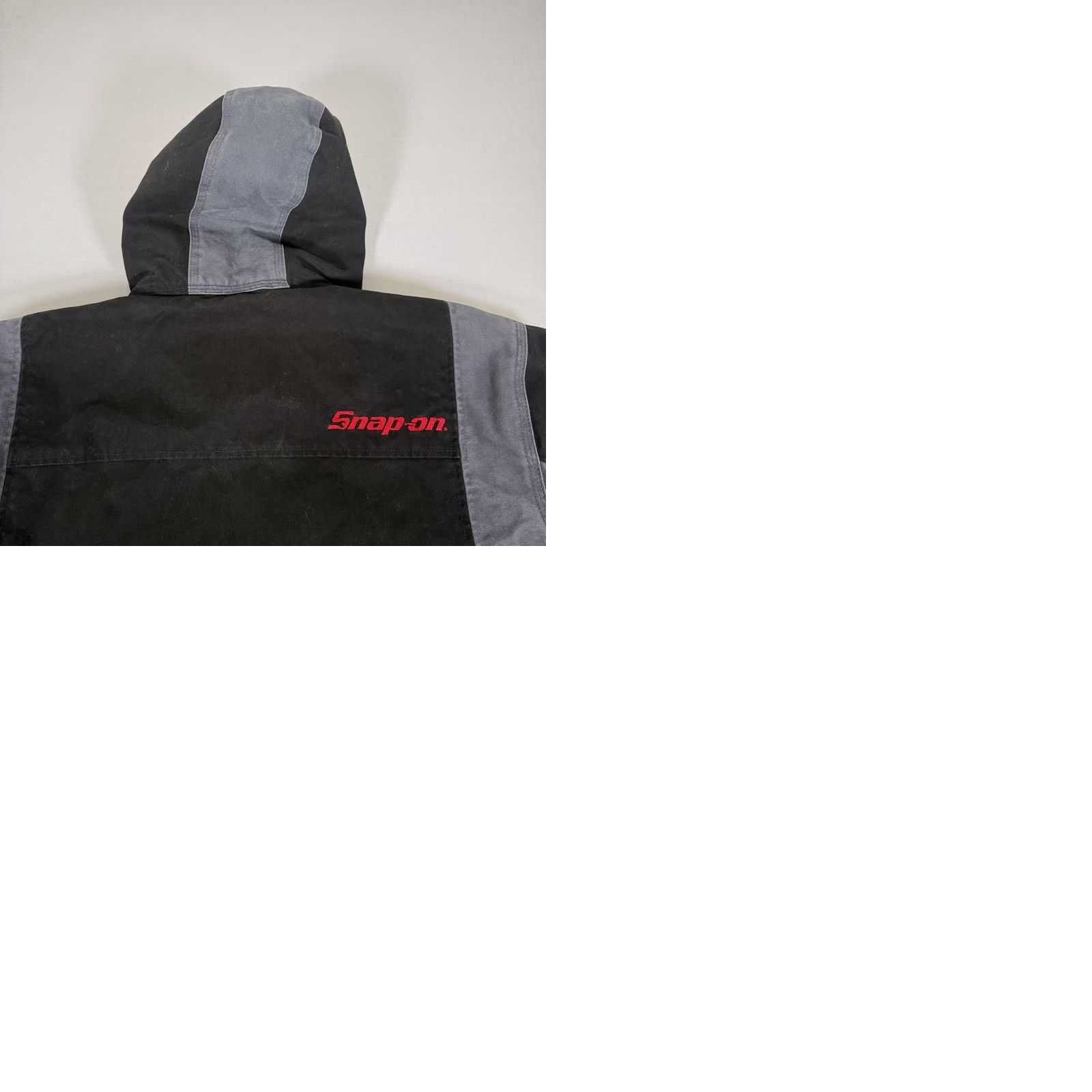 Vintage SNAP-ON Jacket Mens XL Black Canvas Hooded Bomber Workwear Zip Full Front Insulated Lined Pockets Size US XL / EU 56 / 4 - 9 Thumbnail