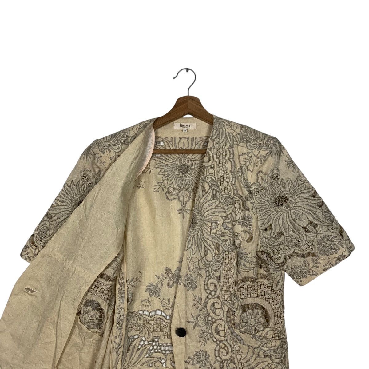 Japanese Brand DREXXON DORIAN Embroidered Single Button SS Jacket #1810-C20 Size M / US 6-8 / IT 42-44 - 10 Thumbnail