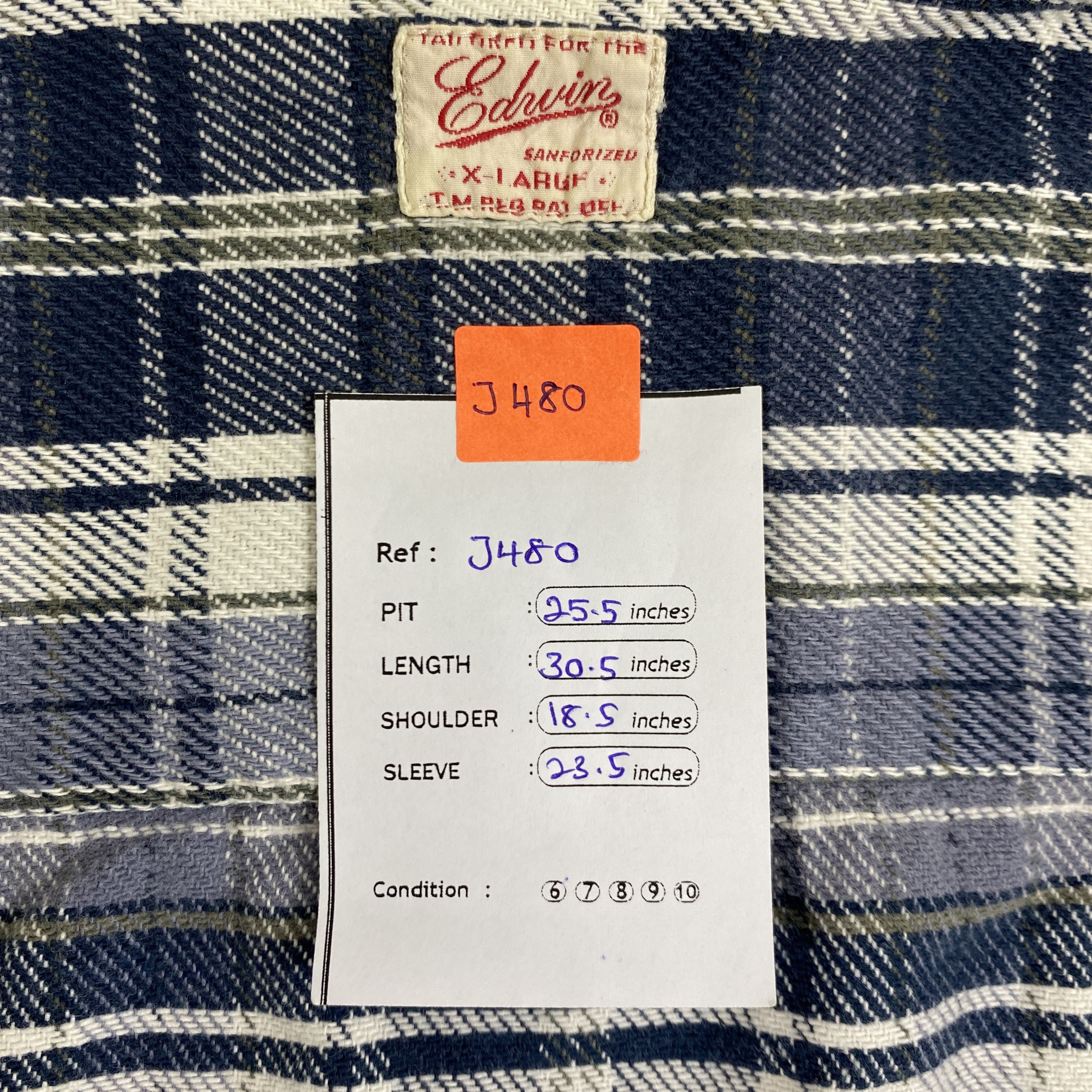 Japanese Brand Vintage Edwin Flannel Button Up - J480 Size US XL / EU 56 / 4 - 6 Thumbnail