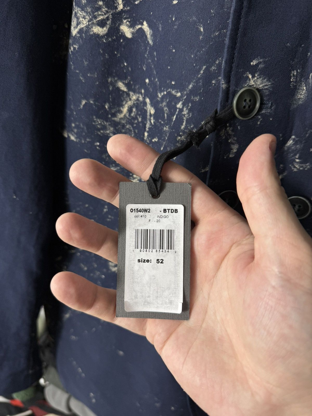 John Varvatos John Varvatos Archival Art Blazer Indigo Paint Splatter Rare Size US L / EU 52-54 / 3 - 8 Thumbnail