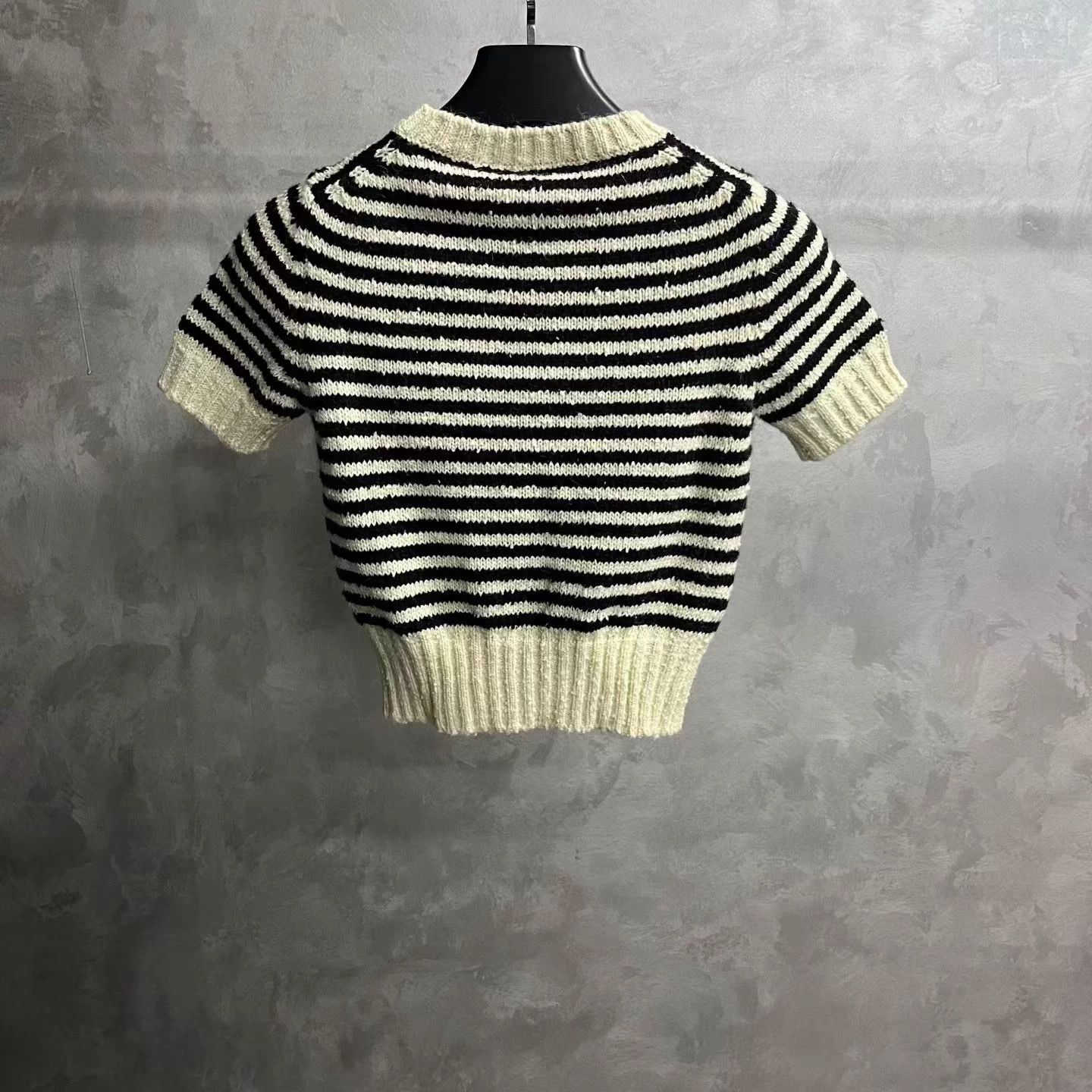 Dior Dior black logo striped casual short-sleeved knit sweater. Size XXS / US 00 / IT 34 - 2 Thumbnail