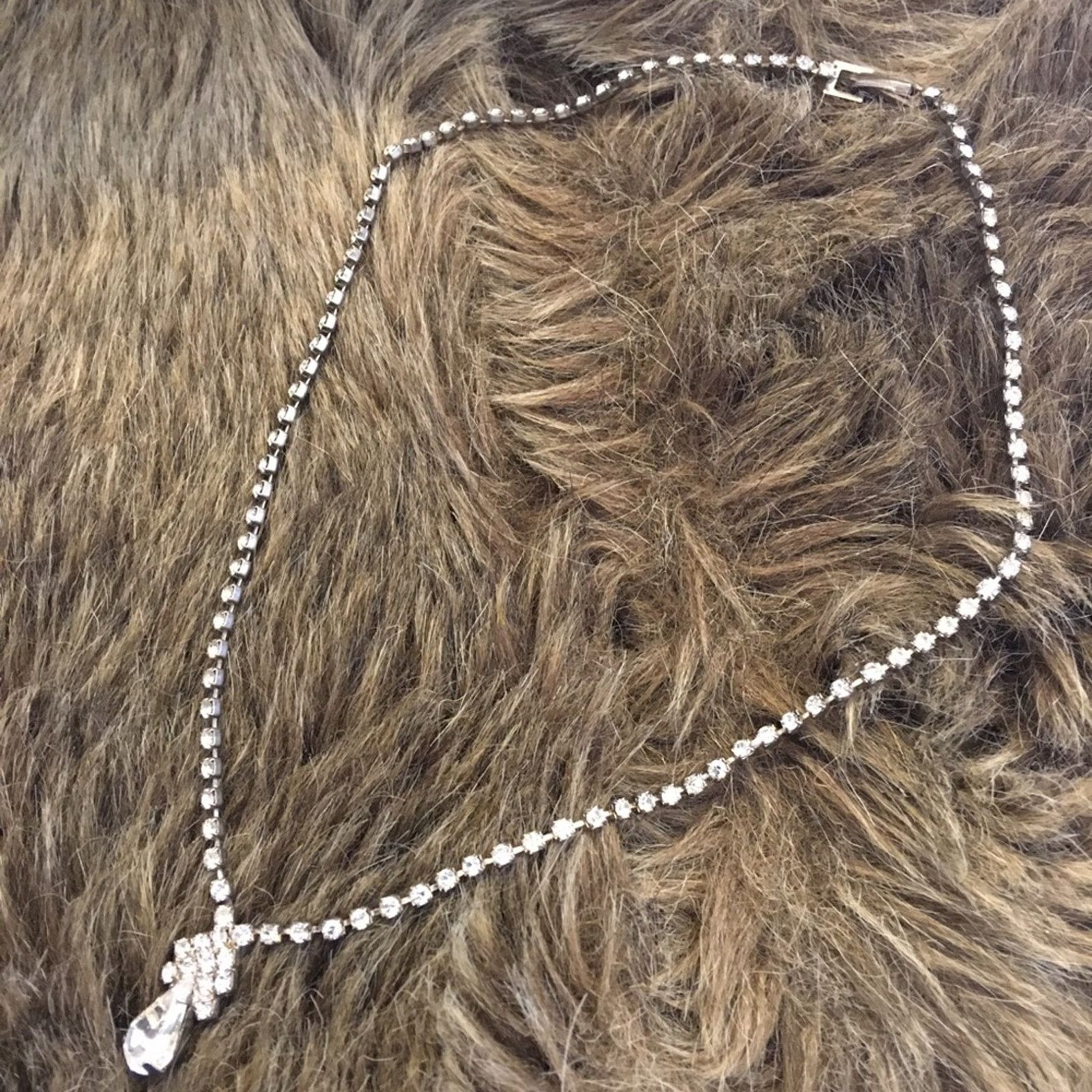 Vintage Vintage clear rhinestone silver choker necklace Size ONE SIZE - 10 Thumbnail