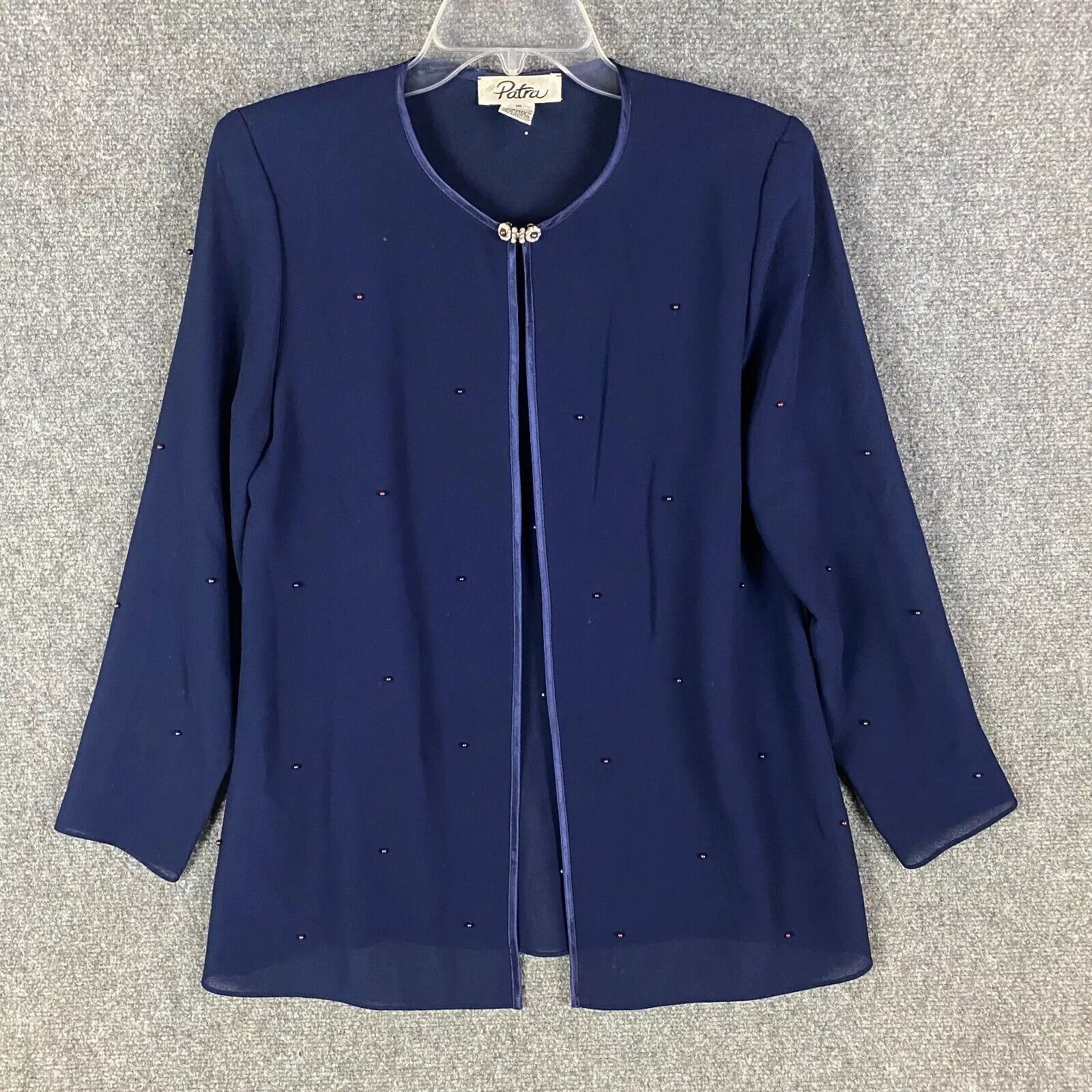 Other Patra Top Women's Size 10 Cardigan Navy Blue Long Sleeve Size L / US 10 / IT 46 - 1 Thumbnail