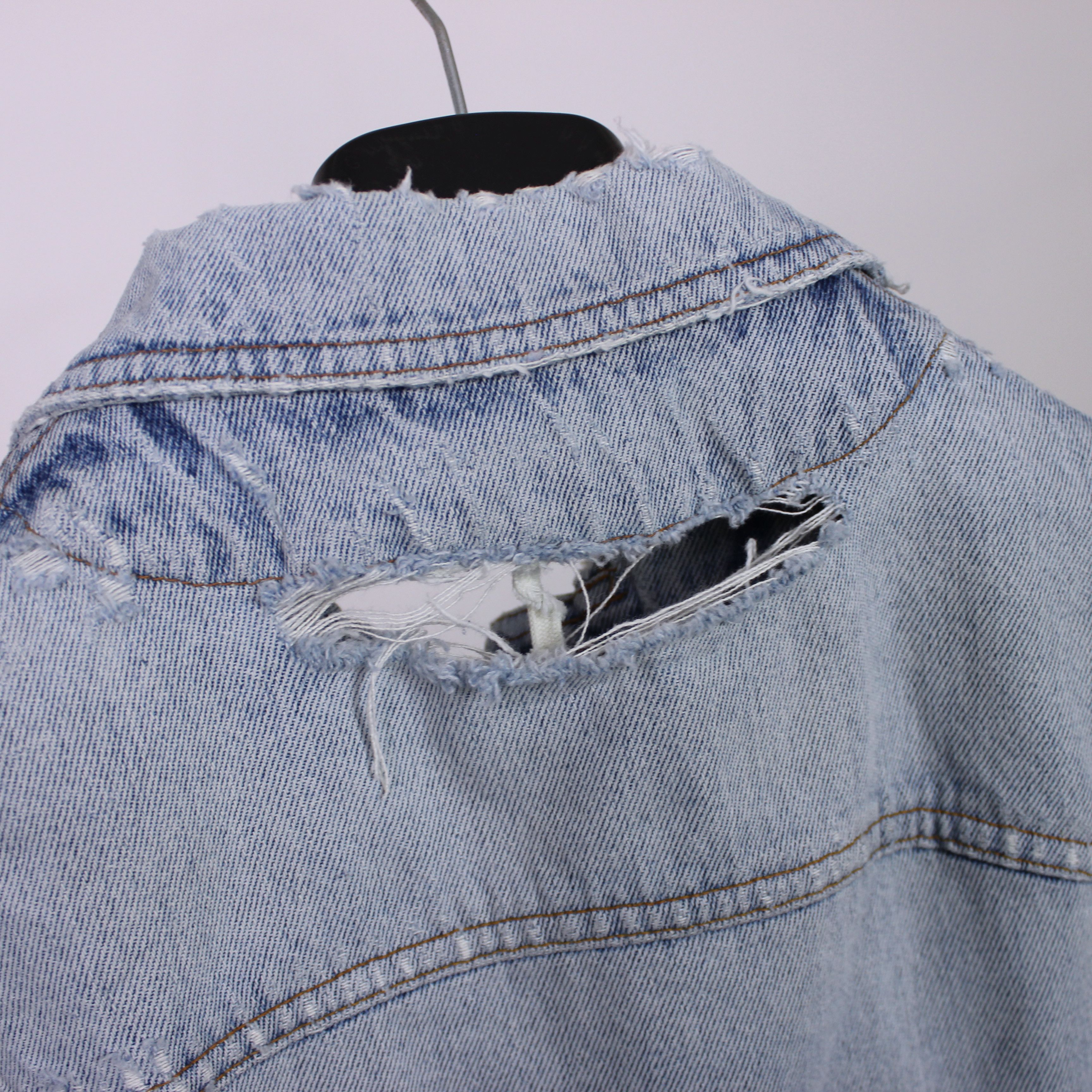 Katharine Hamnett London denim jacket women XS S blue