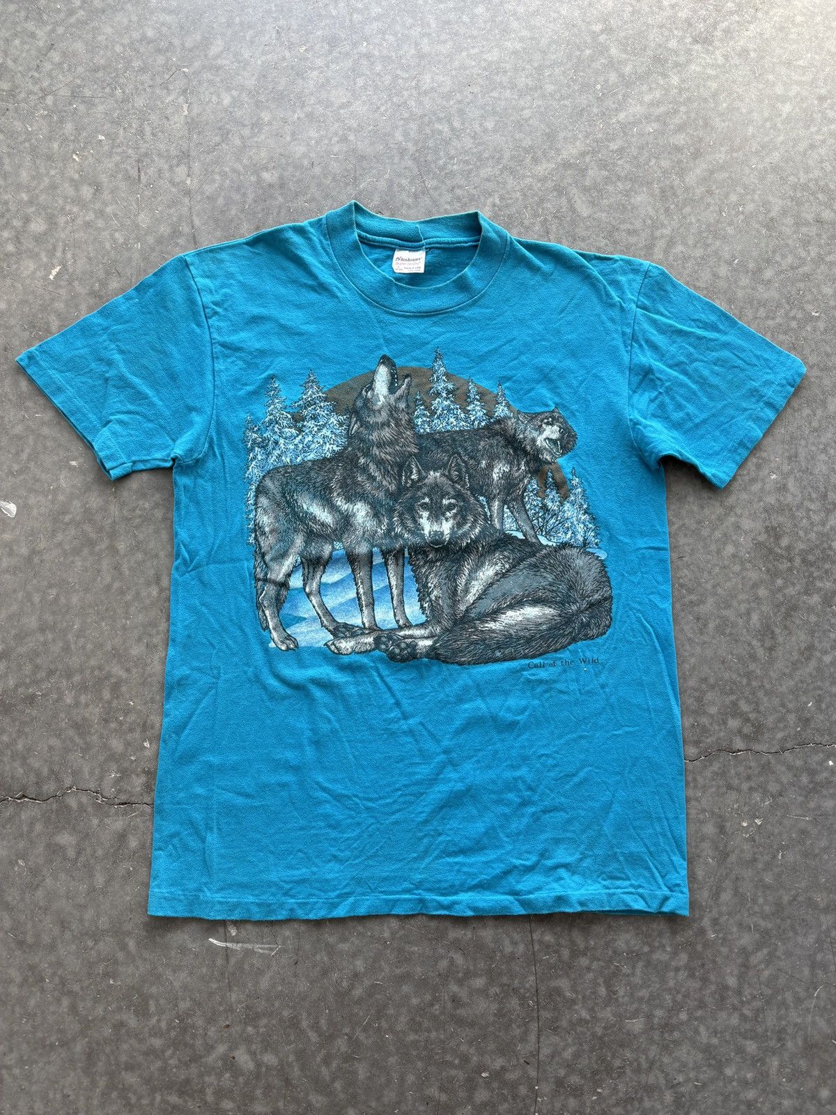 Vintage Vintage 80s Wolf Graphic Tee Size US M / EU 48-50 / 2 - 1 Thumbnail