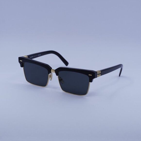 Miu Miu Miu Miu MU10ZS 1AB5S0 Sunglasses Black\Gold Browline Frame Size ONE SIZE - 5 Thumbnail