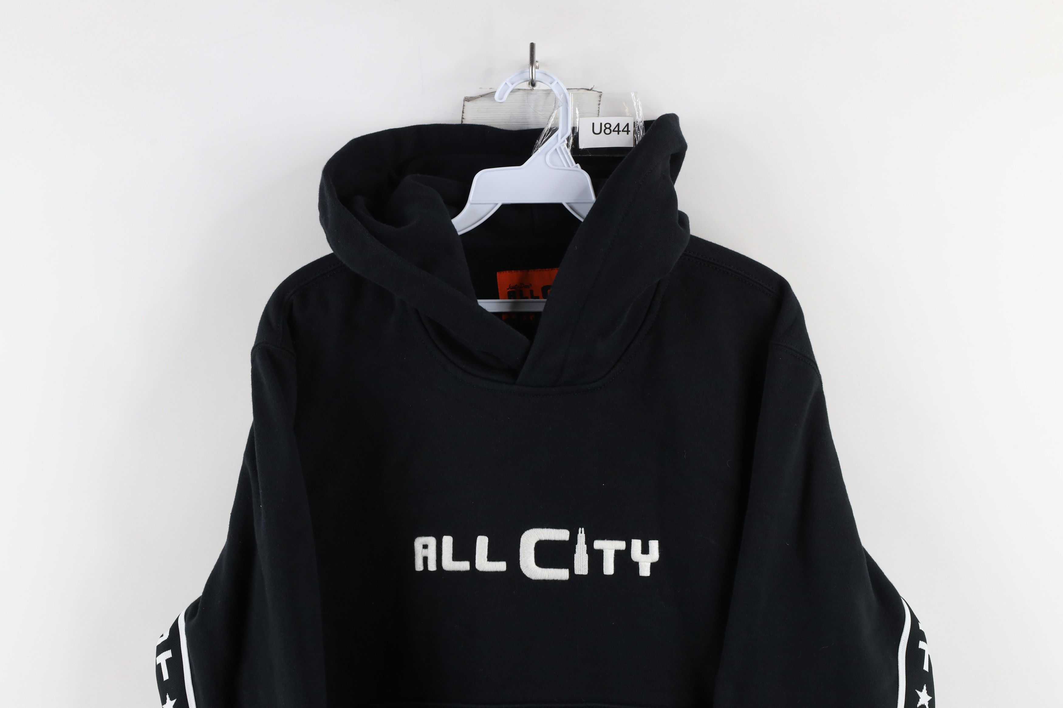 Vintage Just Don All City Out Taped Logo Heavyweight Hoodie Black Size S / US 4 / IT 40 - 2 Thumbnail