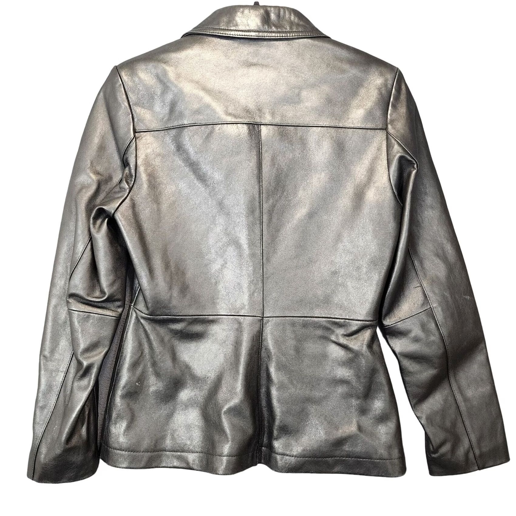 Vintage Wilsons Leather Maxima Womens S Black Biker Jacket Mid-Length Leather Moto City FLAWS Size S / US 4 / IT 40 - 2 Thumbnail