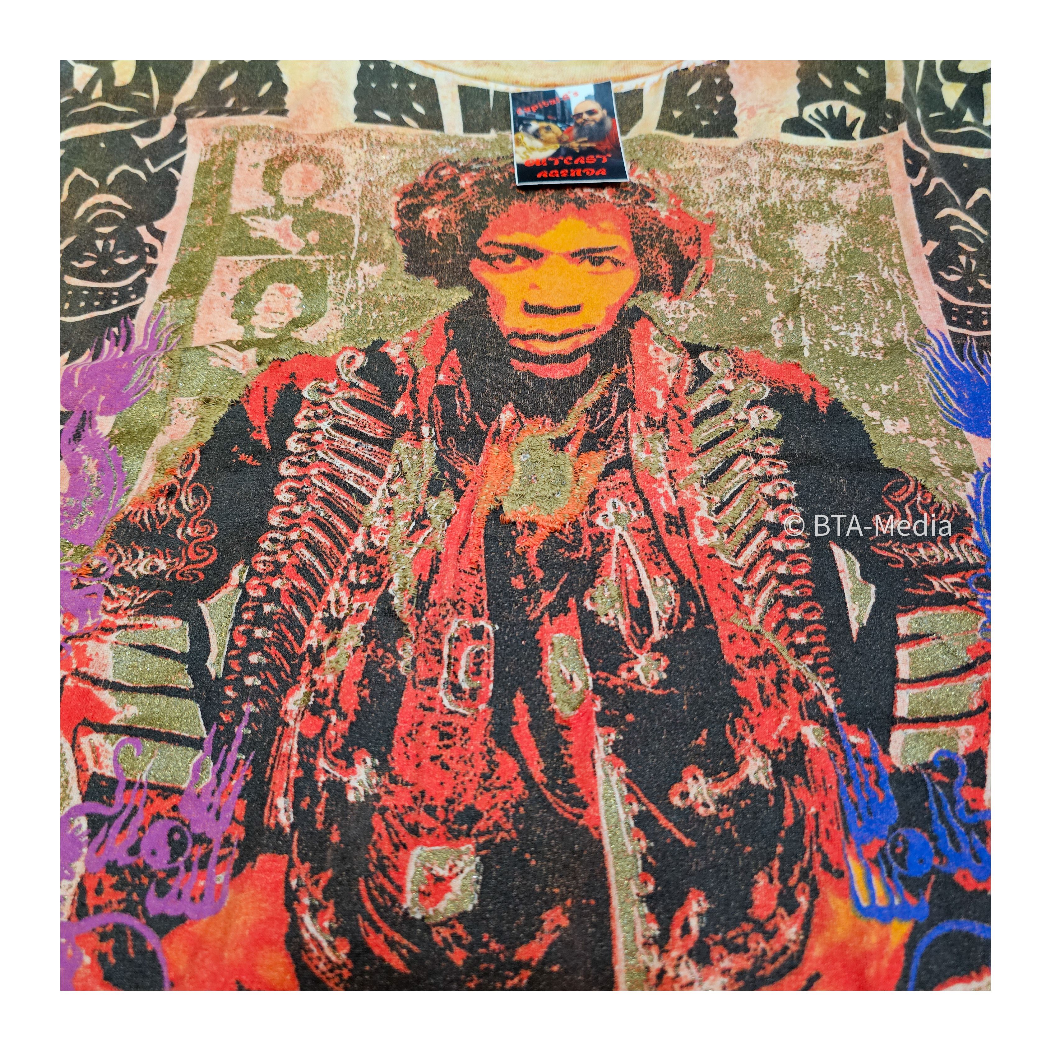 Vintage 1993 Jimi Hendrix Heaven Smile T-Shirt Mosquitohead Style Size US XL / EU 56 / 4 - 2 Thumbnail