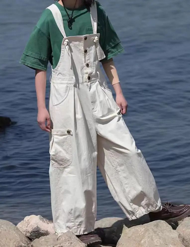 Japanese Brand × Jean Japanese Vintage Large Pocket Harajuku Dungarees Size 28" / US 6 / IT 42 - 2 Thumbnail