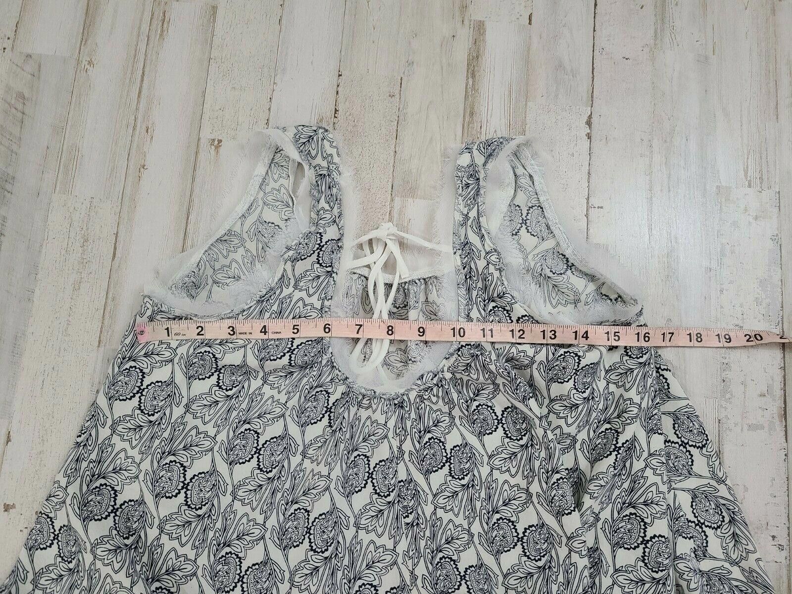 Designer Altar'd state Tank Top XS Black White Fringe Flowy festival Size XS / US 0-2 / IT 36-38 - 5 Thumbnail