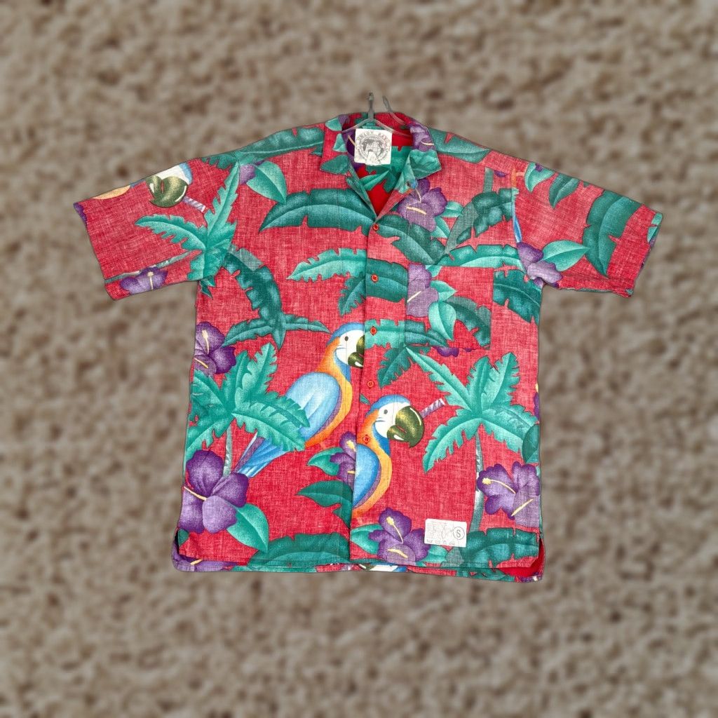 Vintage VINTAGE UNIONBAY Hawaiian Shirt Men Small Pink Parrot Cotton Button Inside Out Size US S / EU 44-46 / 1 - 1 Thumbnail