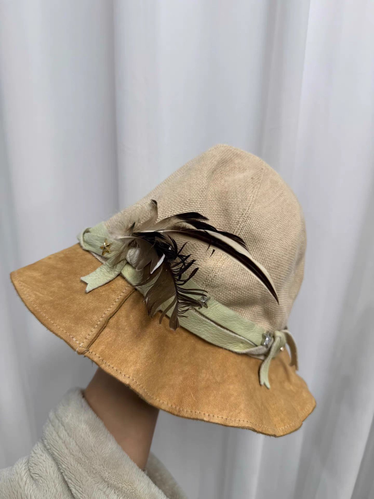 Takahiromiyashita The Soloist. The soloist Star Leather Cord Feather Fisherman Hat K20 Size ONE SIZE - 7 Thumbnail