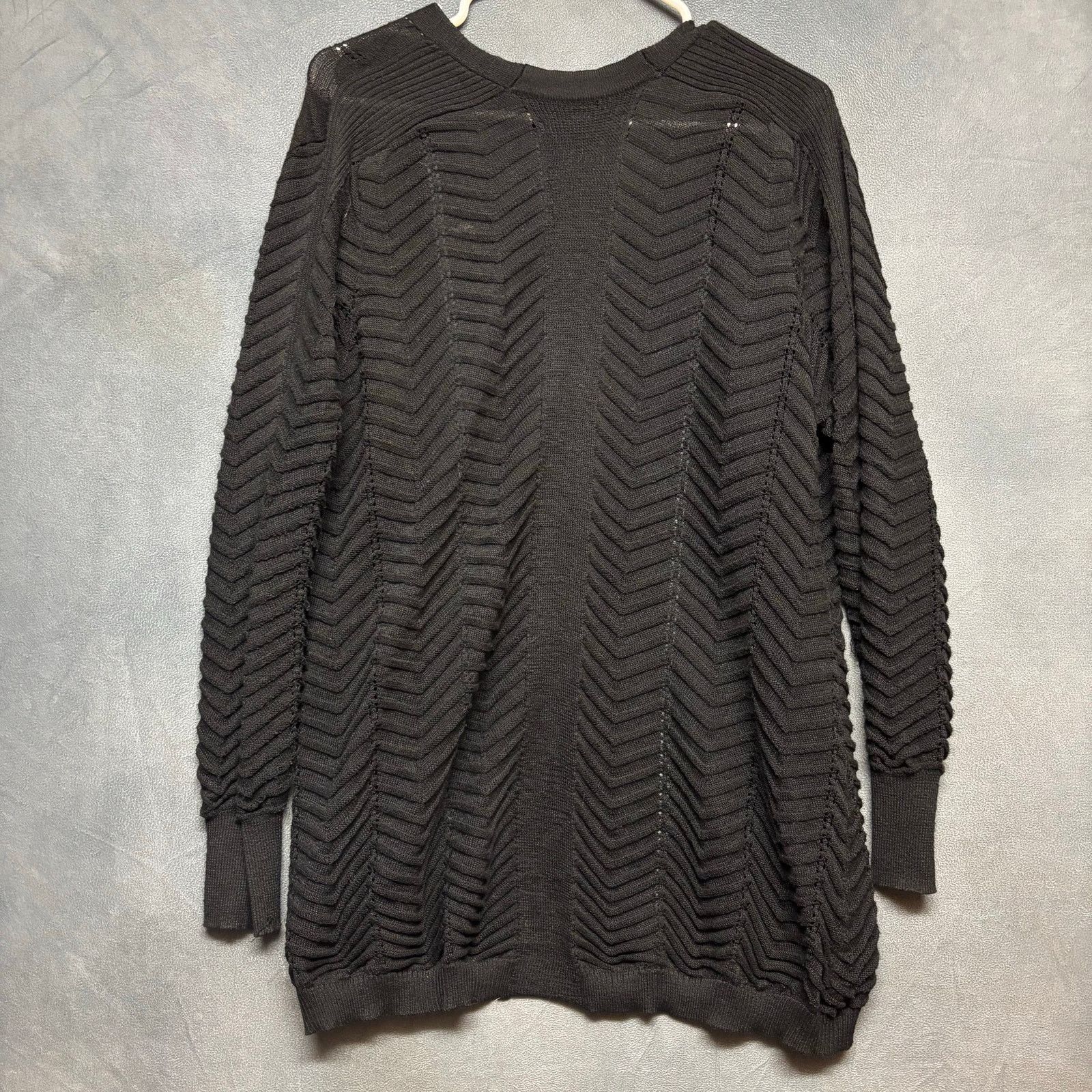 Apt. 9 Apt 9 Black Open Front Textured Cardigan Sweater Womens Lg Size L / US 10 / IT 46 - 1 Thumbnail