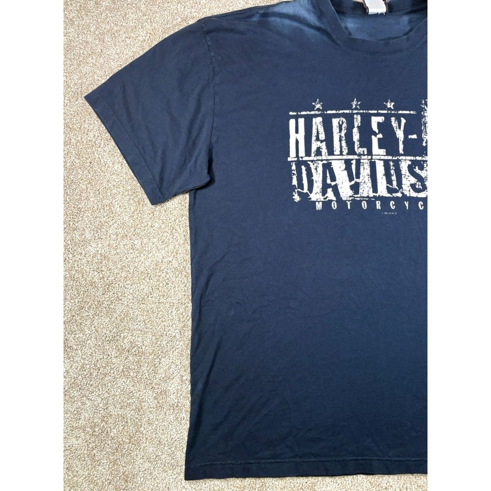 Harley Davidson Harley-Davidson T-Shirt Blue Crew Neck Short Sleeve 2XL Men’s Y2K Graphic Double-Sided Retro Biker Motorcycle Georgia Tifton Size US XXL / EU 58 / 5 - 6 Thumbnail