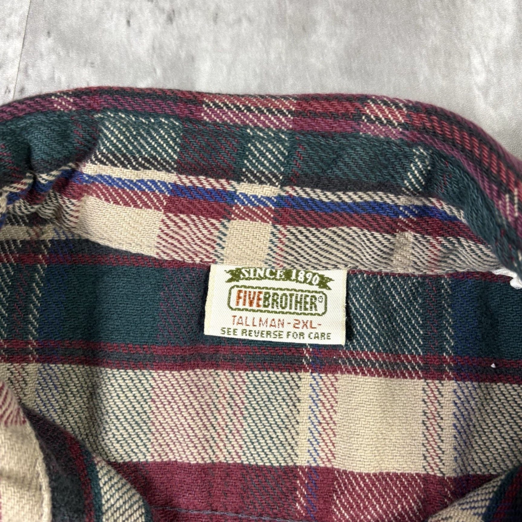 Vintage VINTAGE Five Brothers Flannel Shirt Plaid Button-Up Cotton Adult 2XL 90s Size US XXL / EU 58 / 5 - 3 Thumbnail