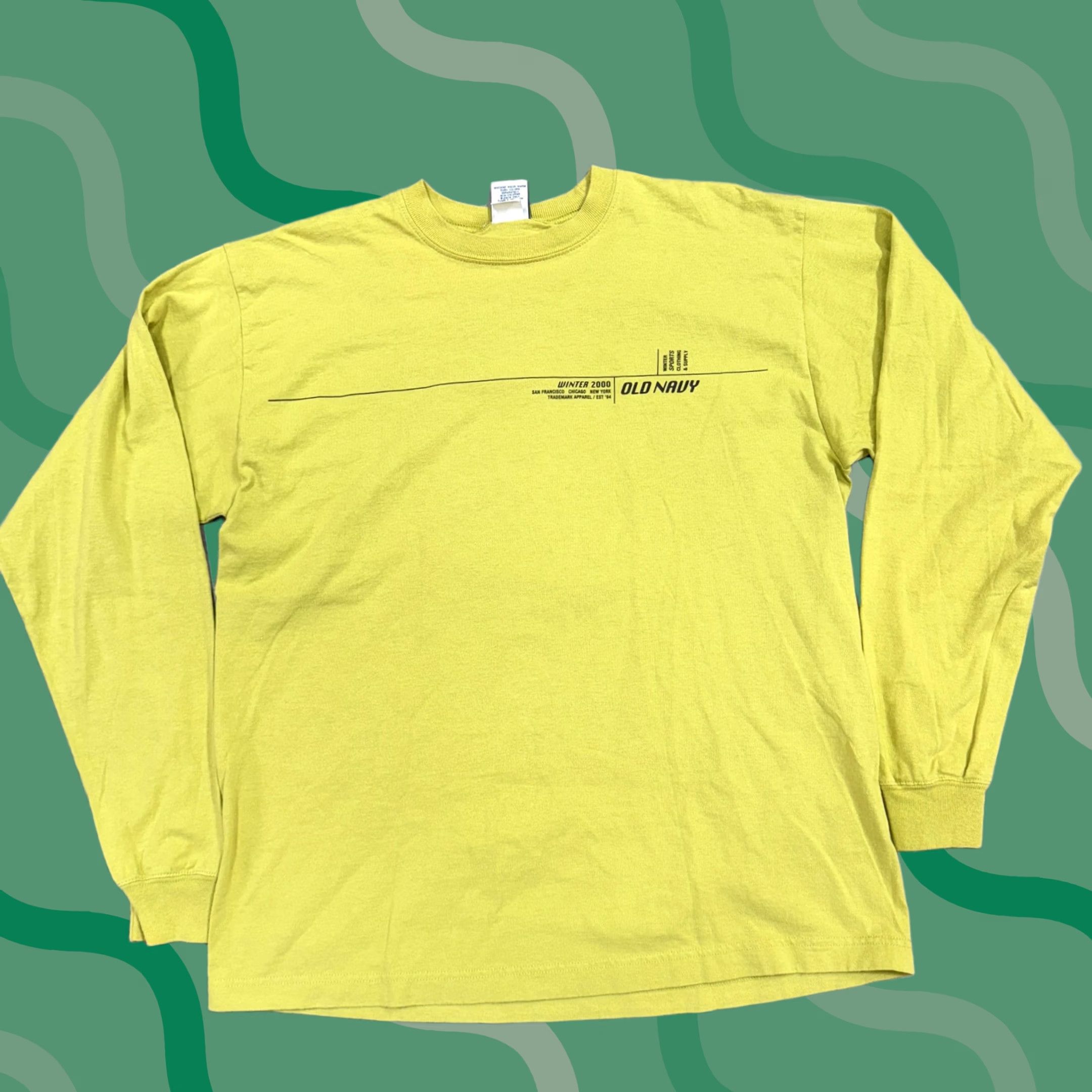Old Navy Vintage Old Navy Shirt Mens Small Yellow Long Sleeve Graphic Winter 2000 Y2K Size US S / EU 44-46 / 1 - 1 Thumbnail