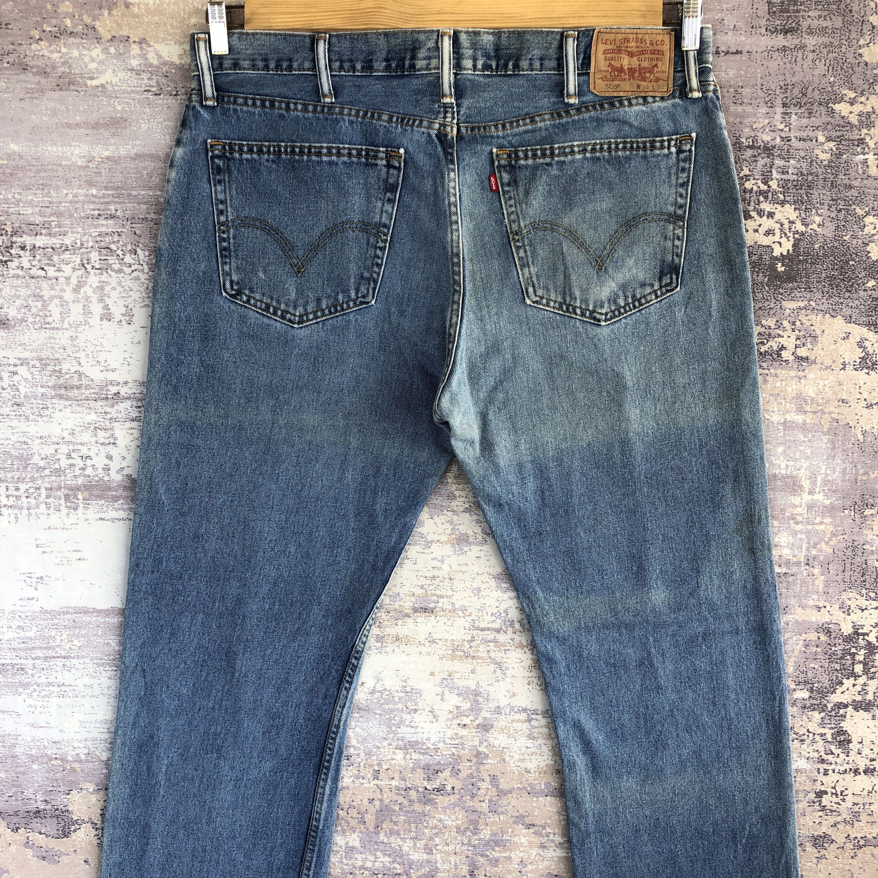 Levi's Vintage 90's Levis 505 Faded Jeans Levi's Straight Denim Size US 38 / EU 54 - 4 Thumbnail