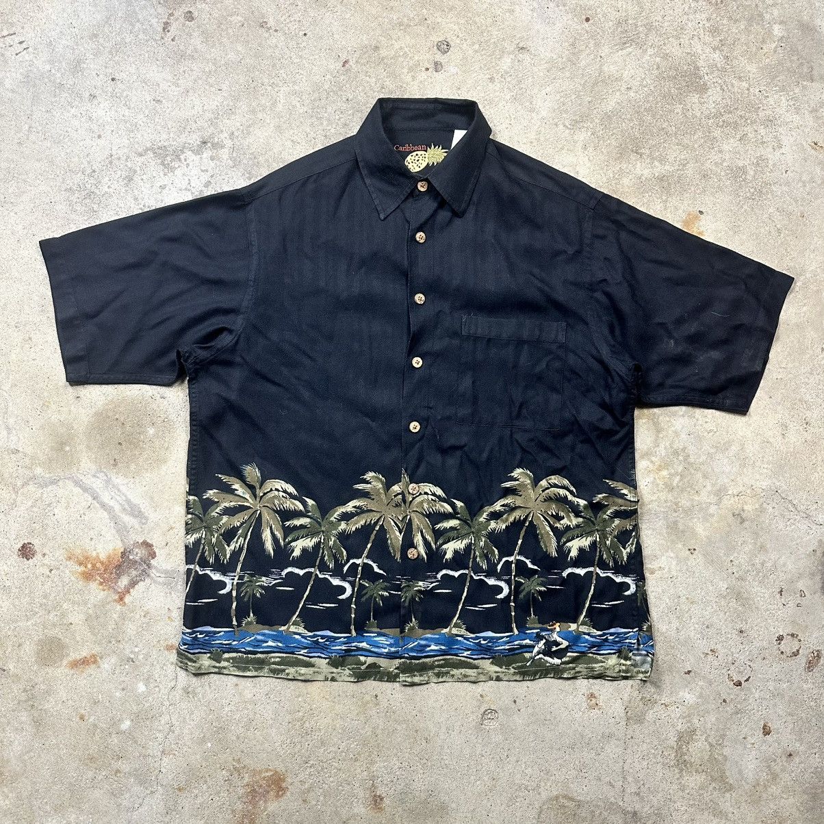 Caribbean VTG 90s Caribbean Palm Trees Button Up Hawaiian Shirt Size US XL / EU 56 / 4 - 1 Thumbnail