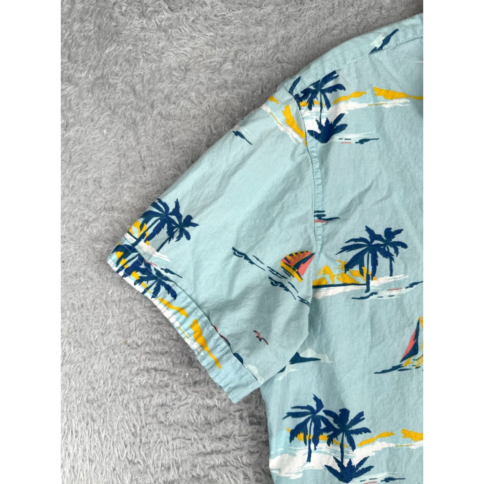 Vintage MBX Premium Goods Shirt Men Medium Blue Palm Tree Sailboat Hawaiian 100% Cotton Shirt Men Medium Blue Palm Tree Hawaiian 100% Cotton Size US M / EU 48-50 / 2 - 3 Thumbnail