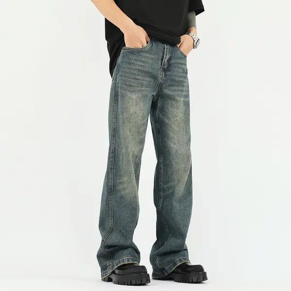 Japanese Brand Nana Washed distressed vintage cleanfit loose jeans for men Size US 32 / EU 48 - 8 Thumbnail