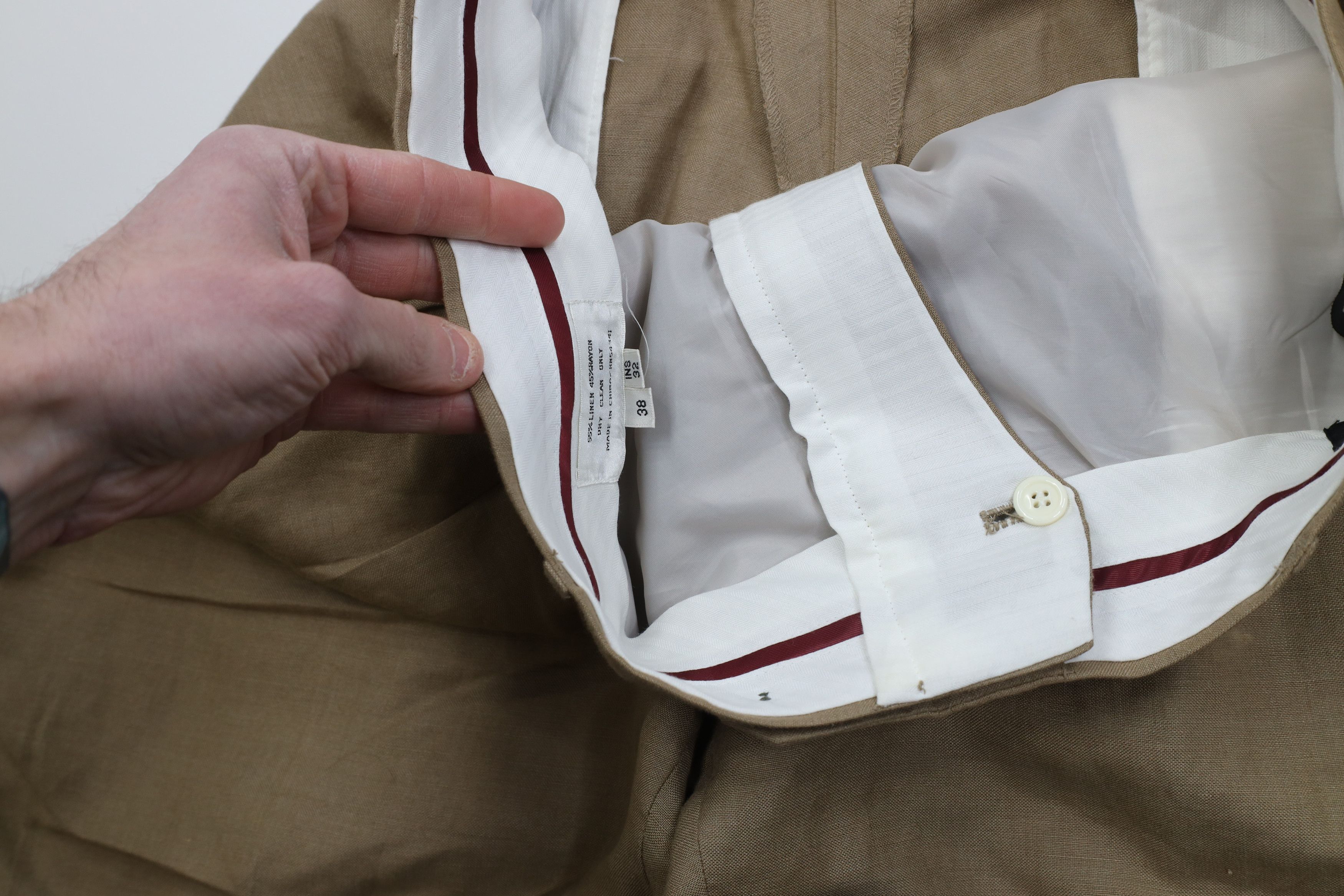Vintage Vintage 90s Streetwear Linen Blend Wide Leg Chino Pants Size US 38 / EU 54 - 9 Thumbnail