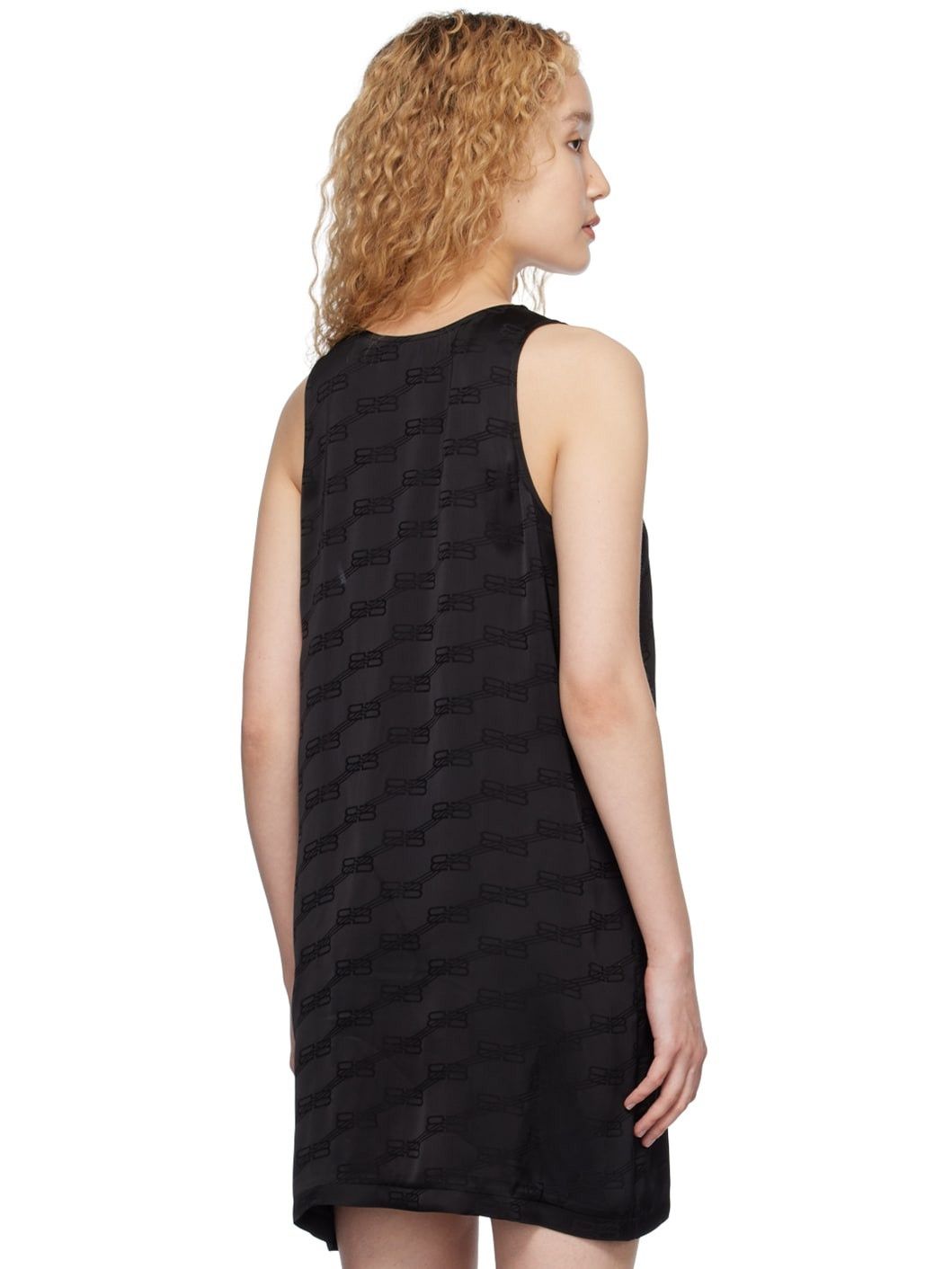 Balenciaga o1y0625 Logo Sleeveless Mini Dress in Black Size M / US 6-8 / IT 42-44 - 3 Thumbnail
