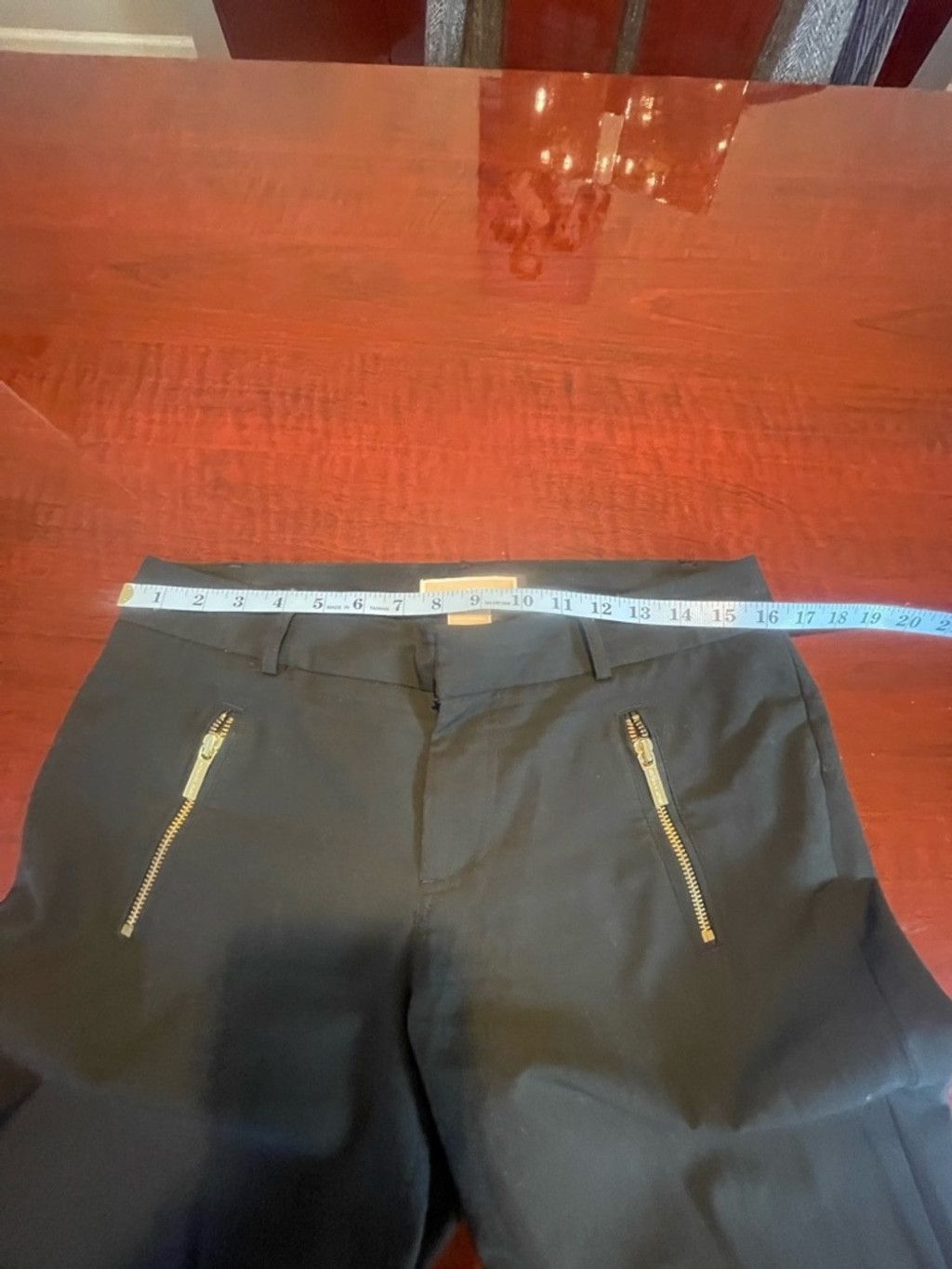 Michael Kors Michael Kors Black Gold Zip Ankle Pants 8 Quiet Luxury Moto Size 30" / US 8 / IT 44 - 6 Thumbnail