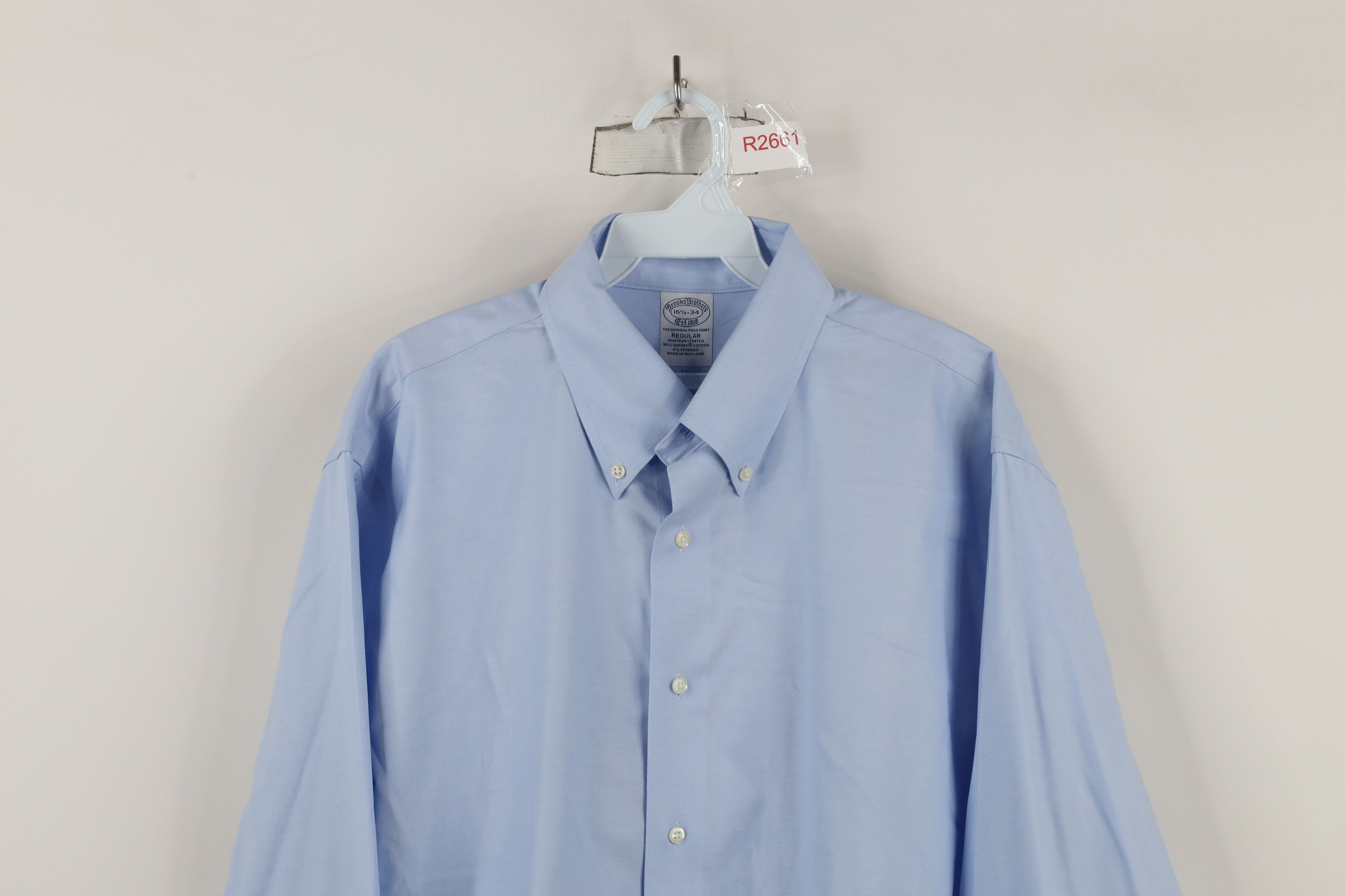 Brooks Brothers × Vintage Vintage 90s Brooks Brothers Button Down Shirt OCBD Blue Size US M / EU 48-50 / 2 - 2 Thumbnail