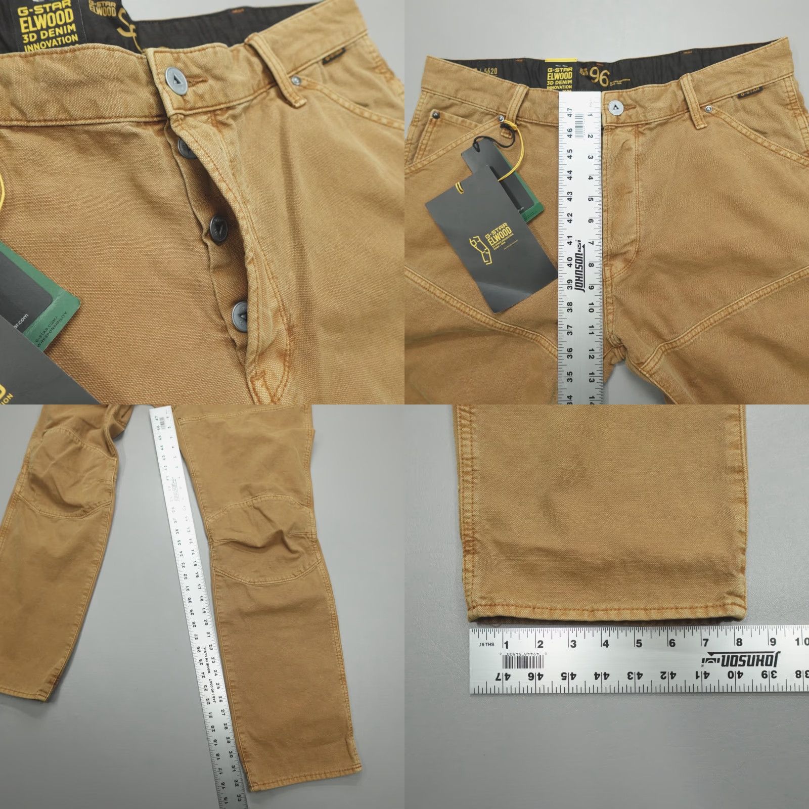 G-Star G-Star Raw Denim 5620 Regular Jeans 34x32 Mens Brown Cotton 3D Rainbow Tobacco Duckman Ecru Straight Size US 34 / EU 50 - 8 Thumbnail