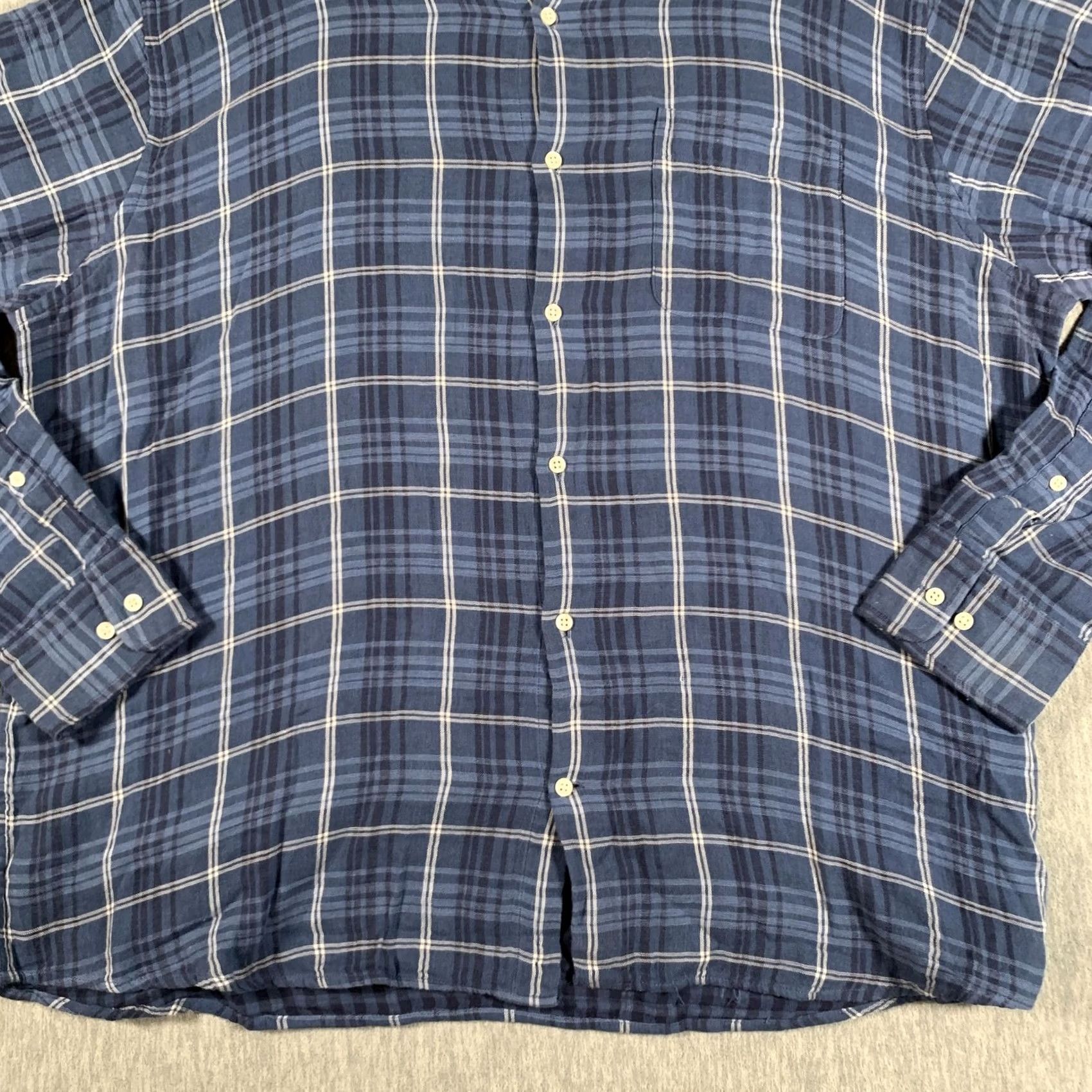 Peter Millar Peter Millar Shirt Mens 2XL Blue Plaid Long Sleeve Button Front Cotton Casual Size US XXL / EU 58 / 5 - 3 Thumbnail
