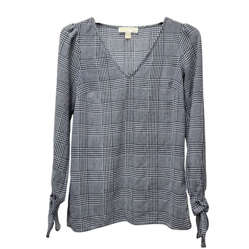 Michael Kors Michael Kors Women's Long-Sleeves Plaid With Wrist Tie Top Size XS / US 0-2 / IT 36-38 - 2 Thumbnail