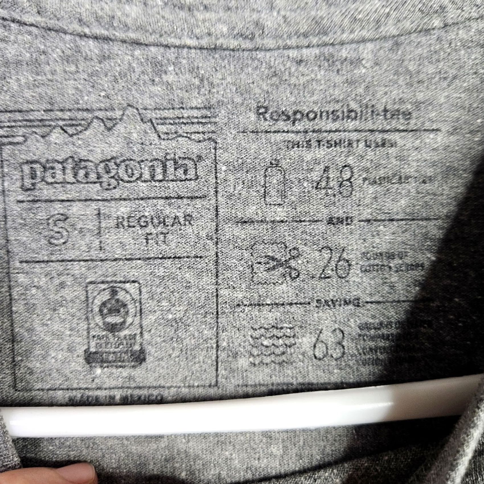 Patagonia Patagonia Regular Fit T-Shirt Unisex Adult Long Sleeve Back Graphic Grey S Size US S / EU 44-46 / 1 - 5 Thumbnail