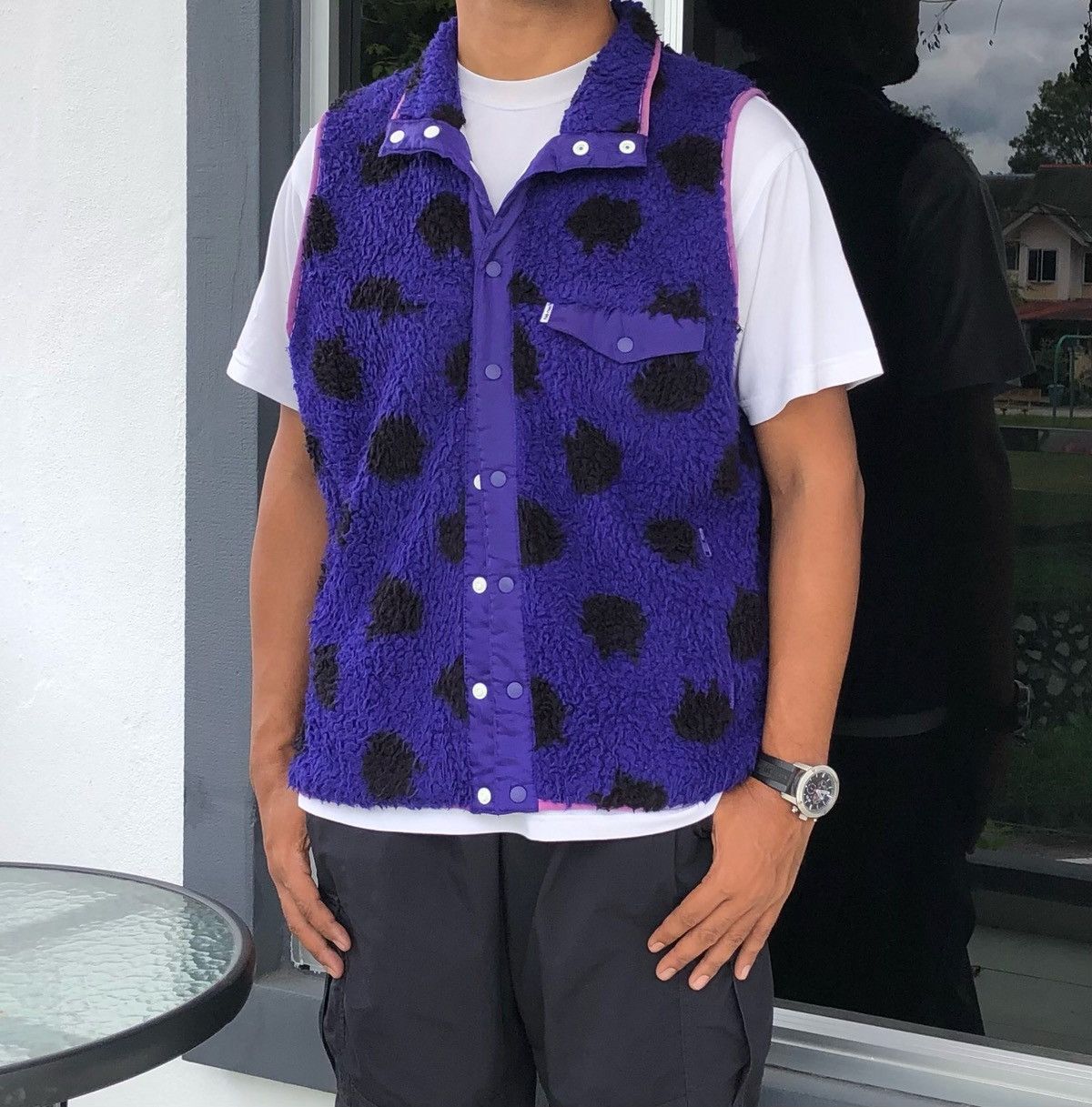 Issey Miyake SS03 Ne-Net Purple Polkadot Fleece Vest Jacket Size US M / EU 48-50 / 2 - 2 Thumbnail