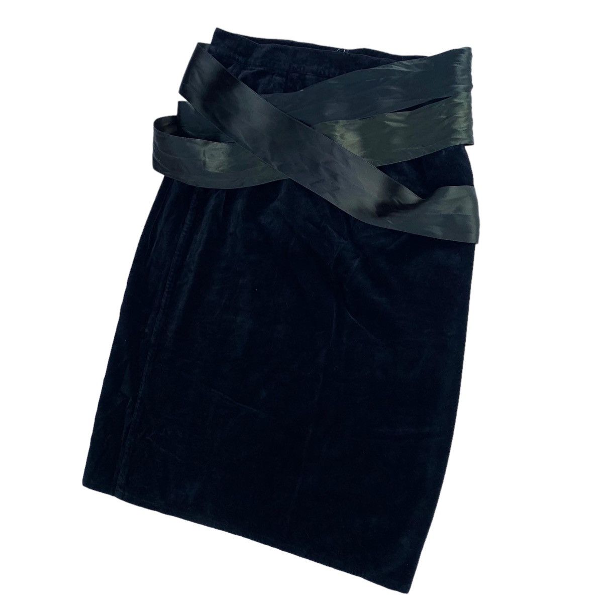 Versace Auth Vtg 80s GIANNI VERSACE Velvet Wrap Ribbon Belt Skirt Size 30" / US 8 / IT 44 - 4 Thumbnail