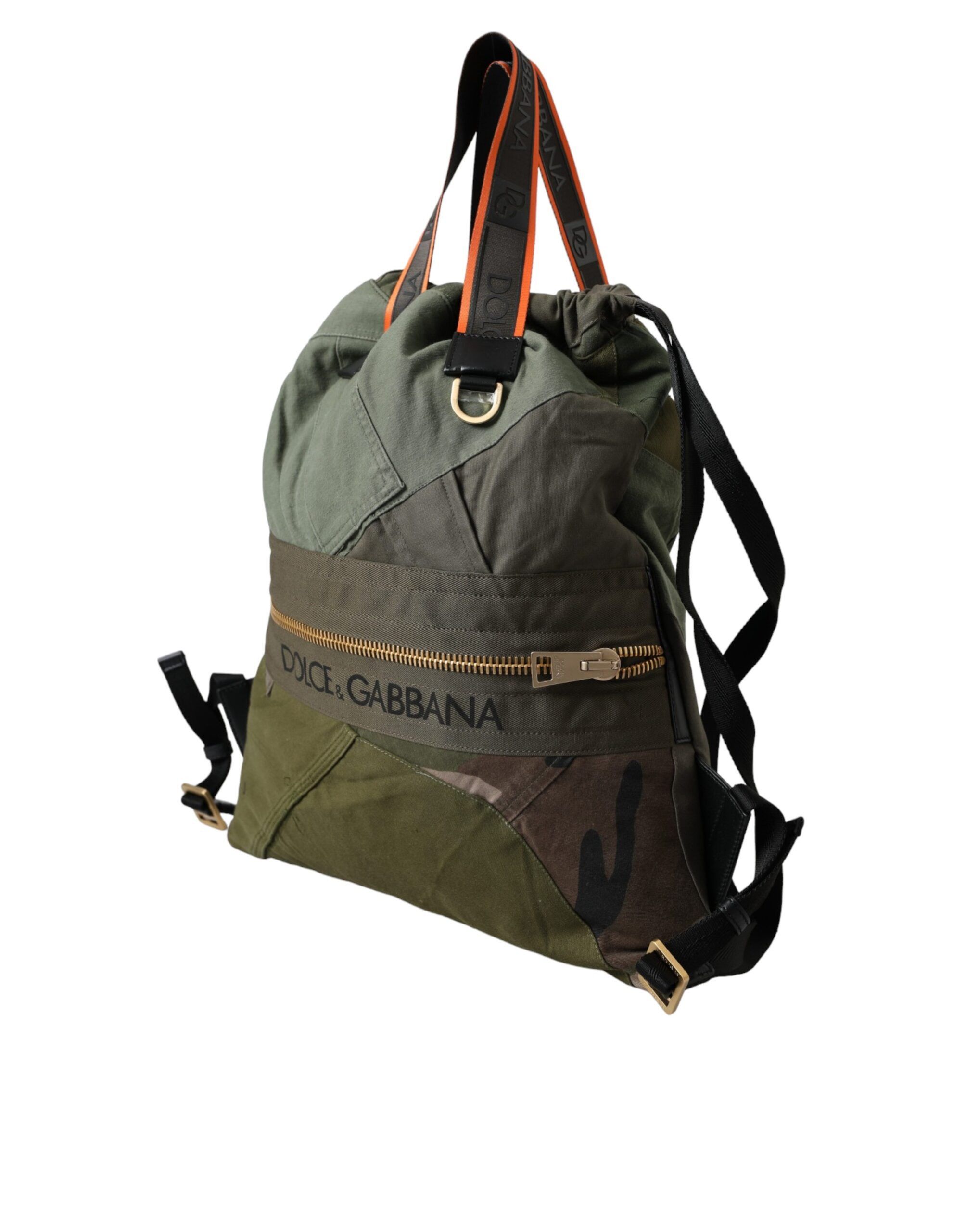 Dolce & Gabbana Military Green Patchwork Rucksack Backpack Men's Bag Size ONE SIZE - 1 Thumbnail
