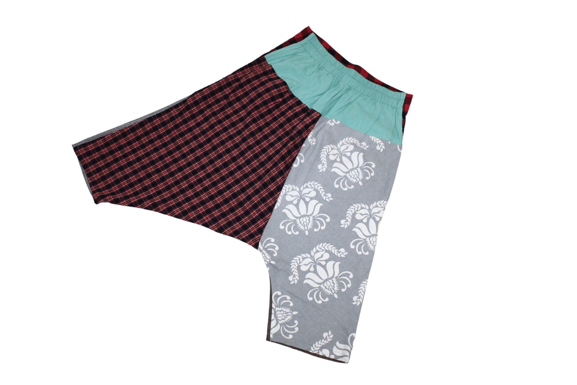 Beauty Beast VTG Open Mind Drop Crotch Patchwork Asymmetric Balloon Pants Size US 31 - 7 Thumbnail