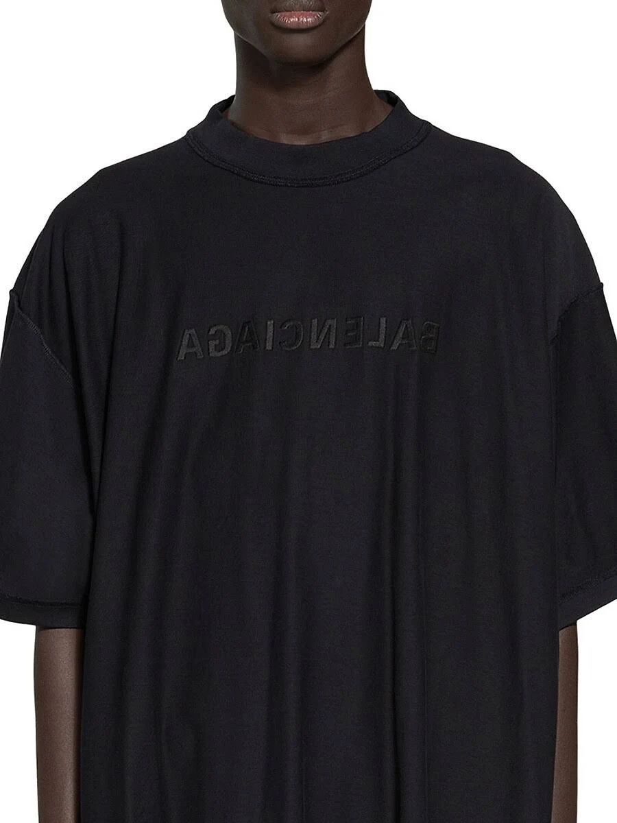 Balenciaga o1in1g0324 Mirror Balenciaga T-Shirt Oversized in Black Size US M / EU 48-50 / 2 - 3 Thumbnail