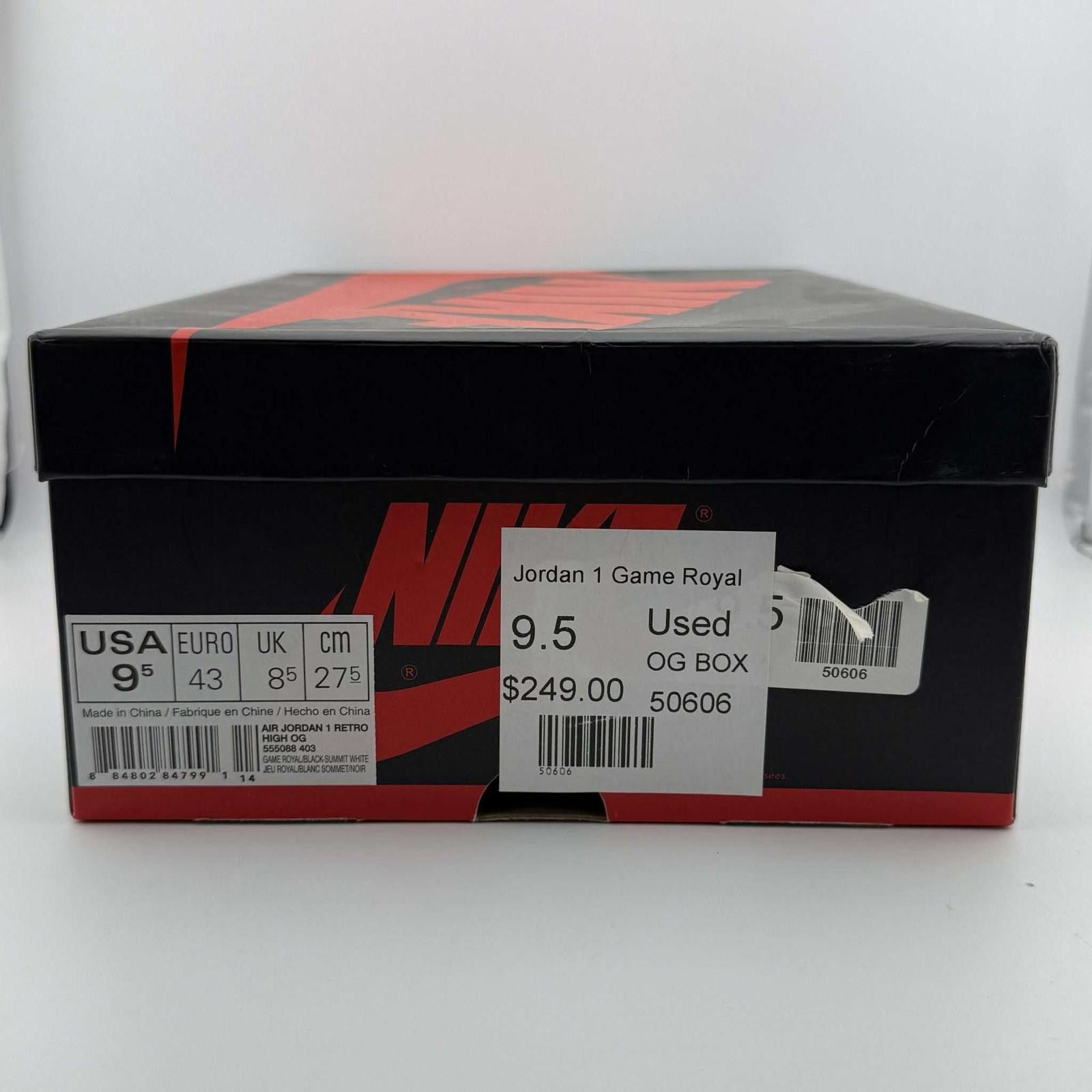 Nike og box Nike Air Jordan 1 Retro High OG Game Royal 9.5 Used Size US 9.5 / EU 42-43 - 8 Thumbnail