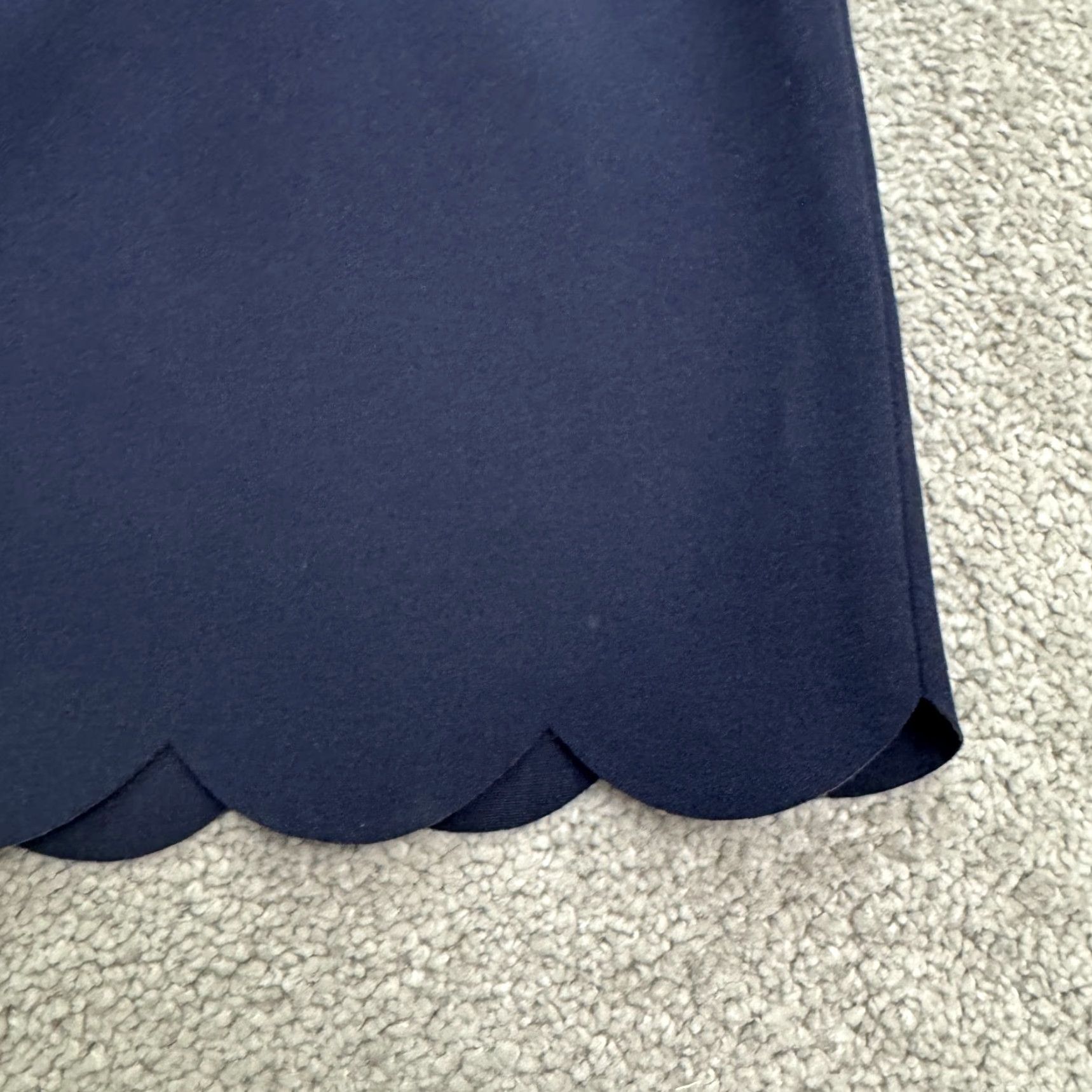 J.Crew J.Crew Scalloped Hem Midi Sheath Dress Womens 4 Navy Blue Sleeveless Stretch Size S / US 4 / IT 40 - 6 Thumbnail