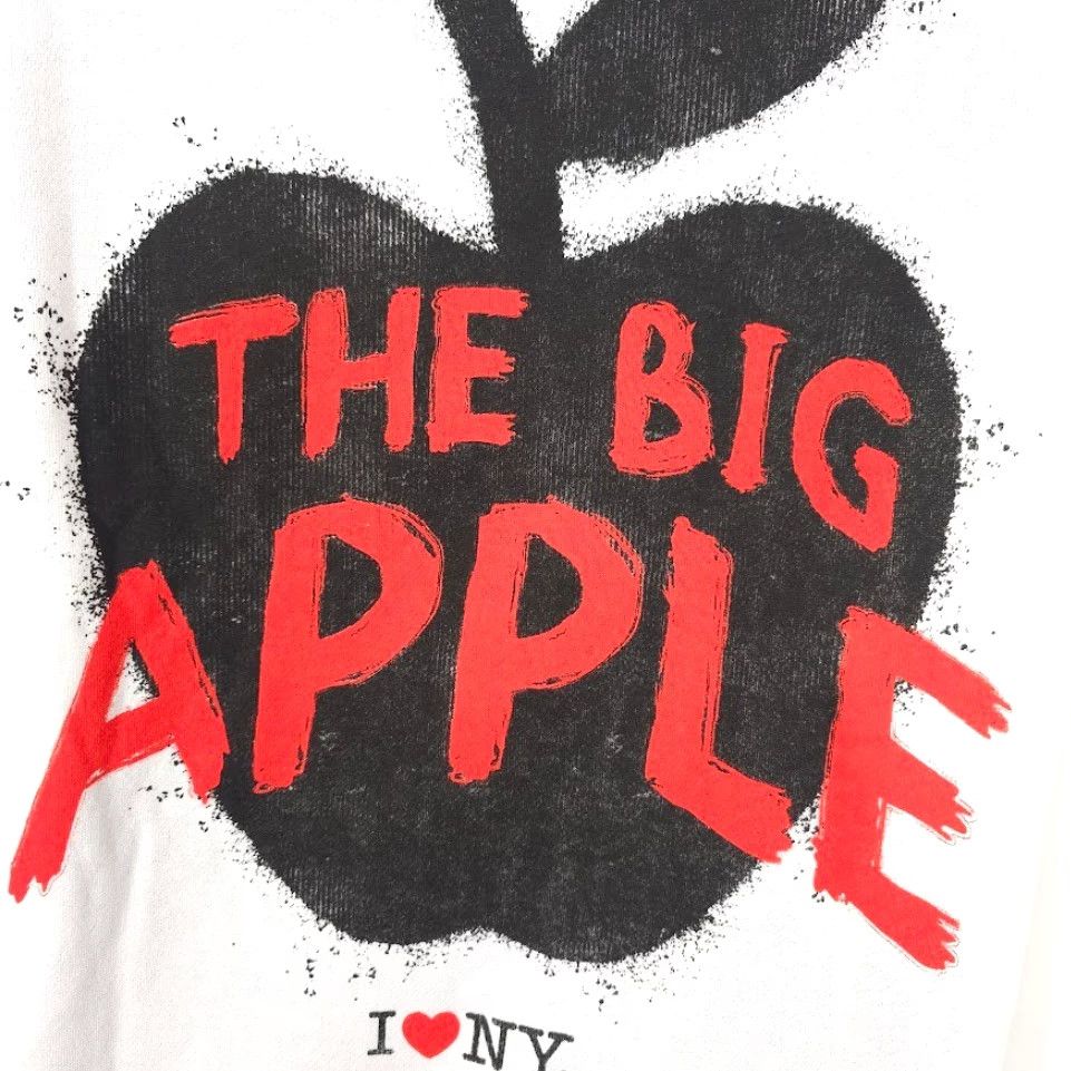 Apple I Love New York City Sweatshirt Hoodie Mens Size Large White The Big Apple NYC Size US L / EU 52-54 / 3 - 5 Thumbnail