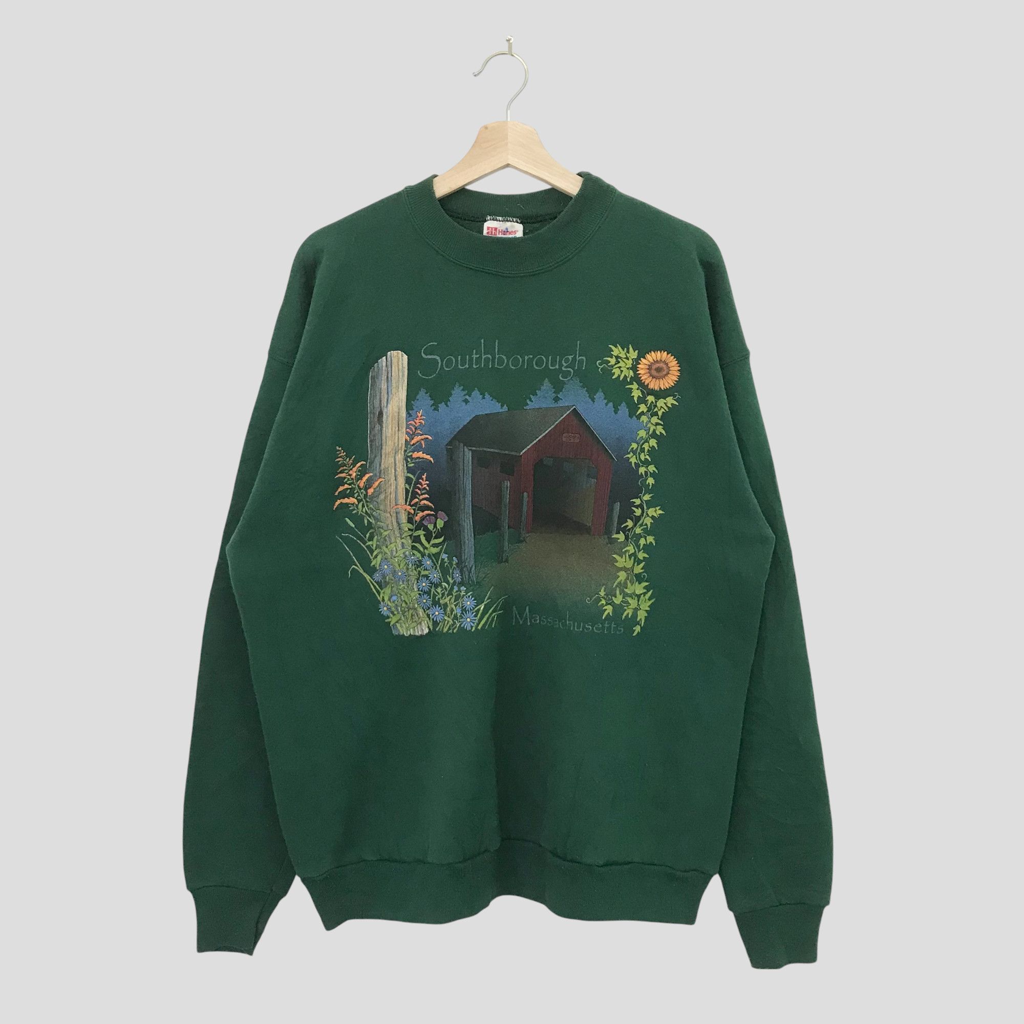 Hanes vintage hanes sweatshirt green - 616 Size US XL / EU 56 / 4 - 1 Thumbnail
