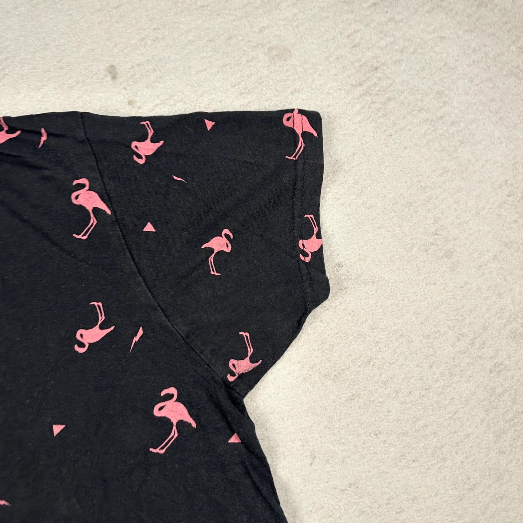 Univibe Univibe Shirt Mens Large Black Pink Flamingo All Over Print Graphic Tee Size US L / EU 52-54 / 3 - 6 Thumbnail