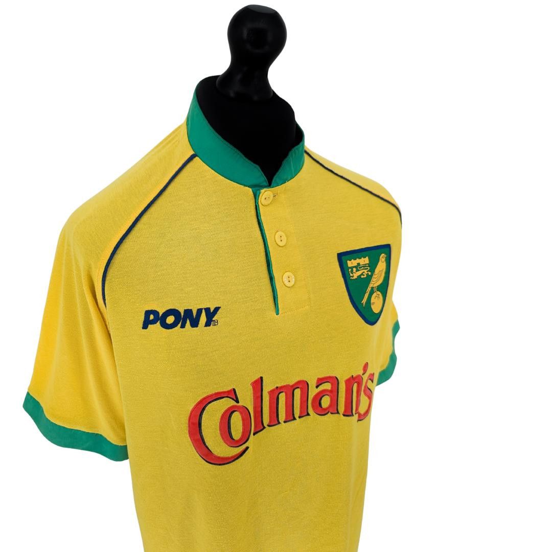 PONY Norwich City home football shirt 1996/97 - (L) Size US L / EU 52-54 / 3 - 4 Thumbnail