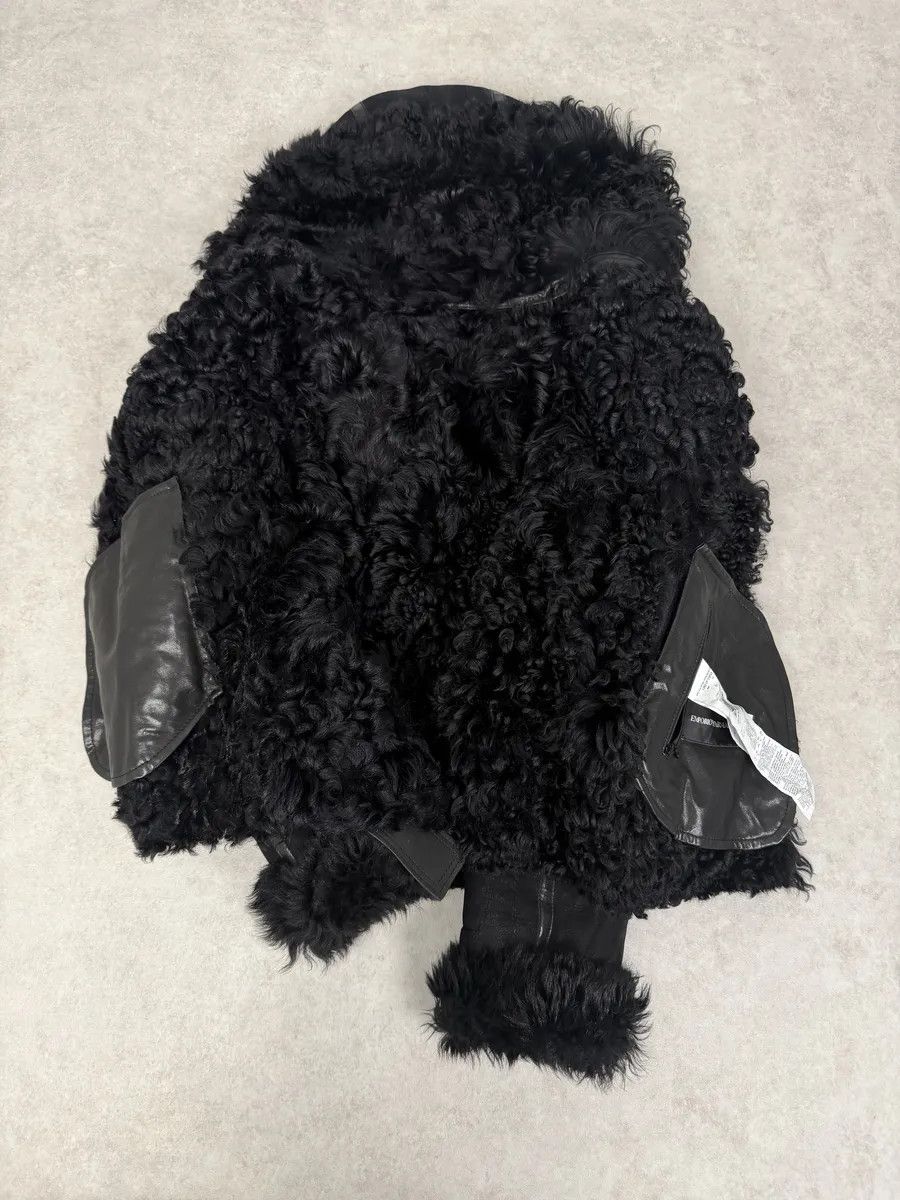 Emporio Armani FW2018 Emporio Armani Plushed Leather Black Belted Jacket Size US L / EU 52-54 / 3 - 5 Thumbnail