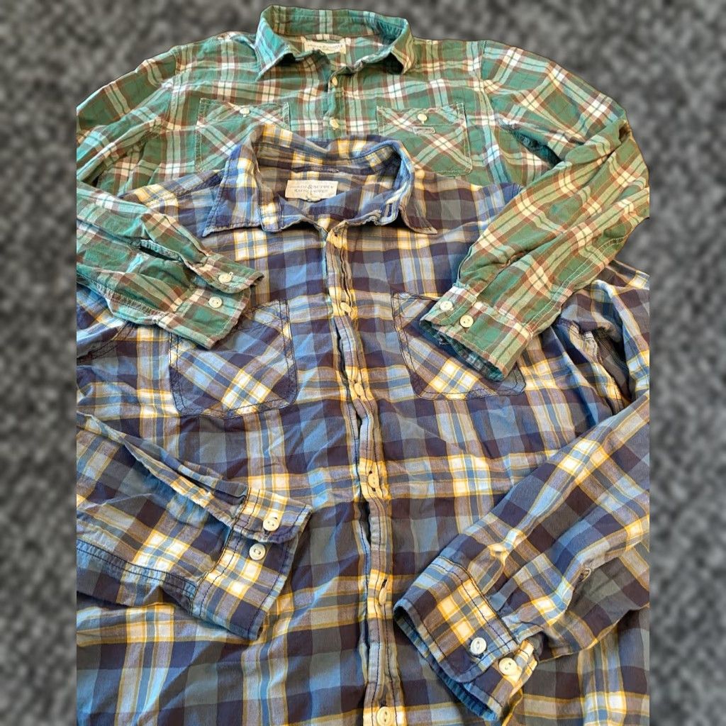 VINTAGE Ralph Lauren Denim Supply Plaid Long Sleeve Button-Up